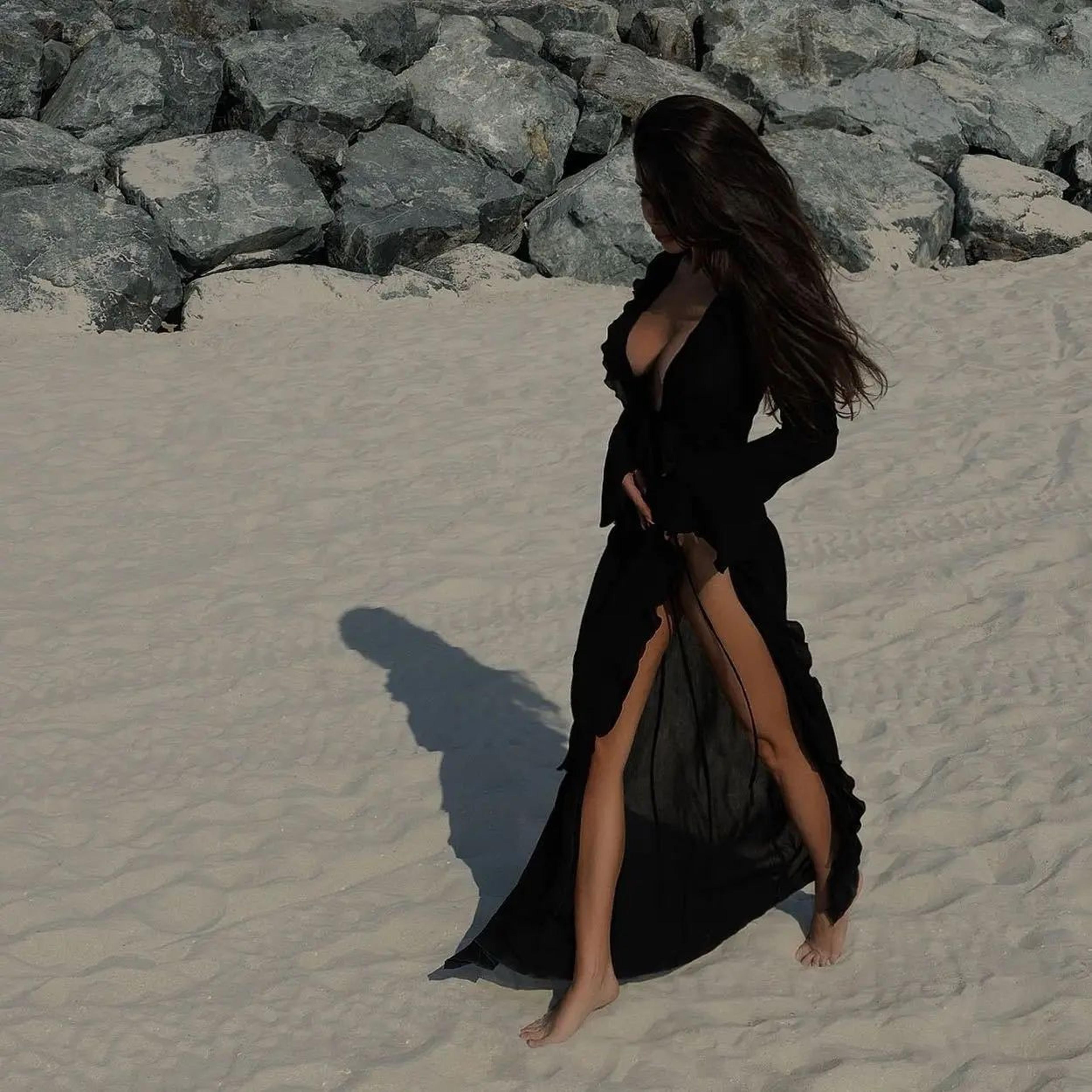 Chiffon V Neck Ruffled Beach Cover Up 6