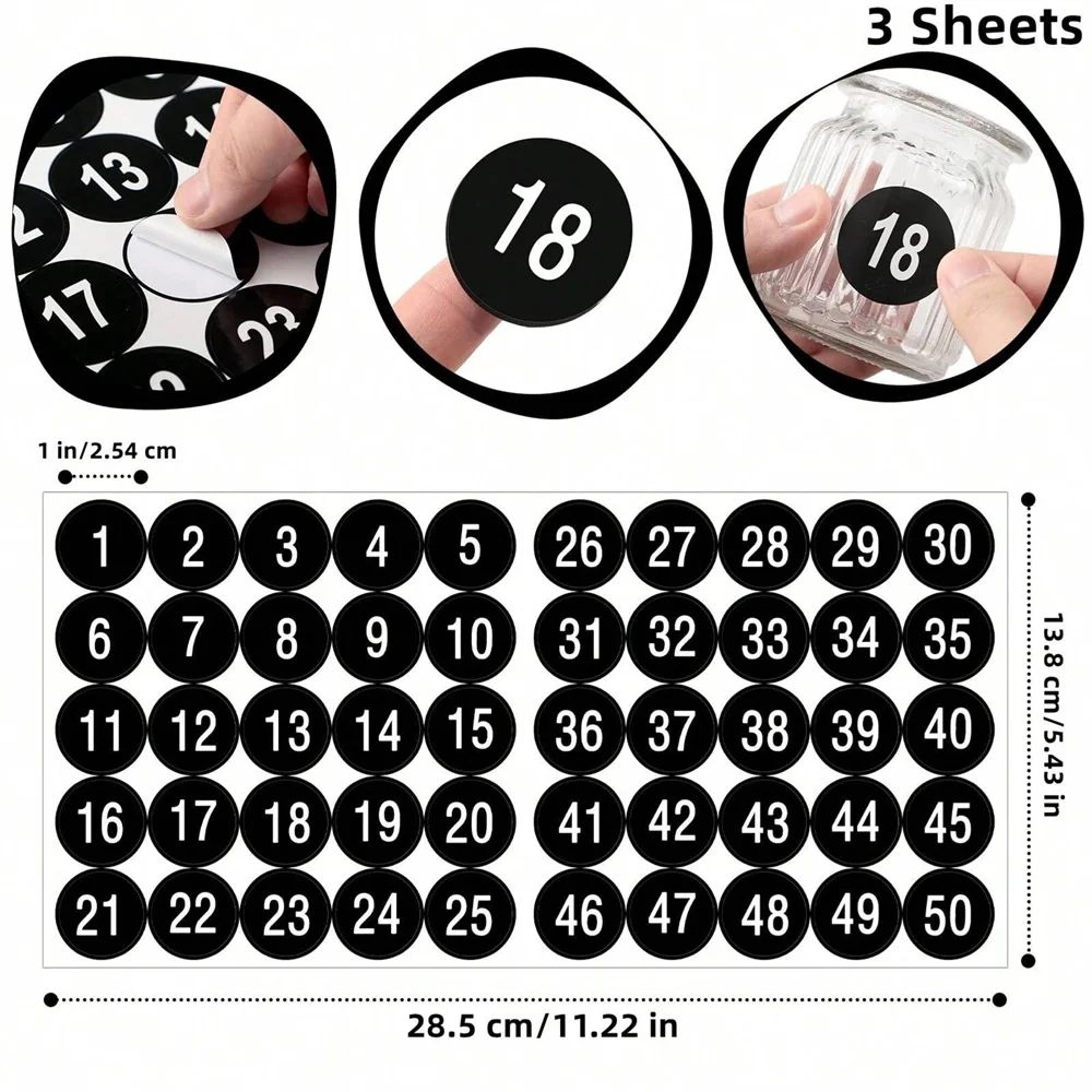 Waterproof Consecutive Number Stickers 1 To 50 2