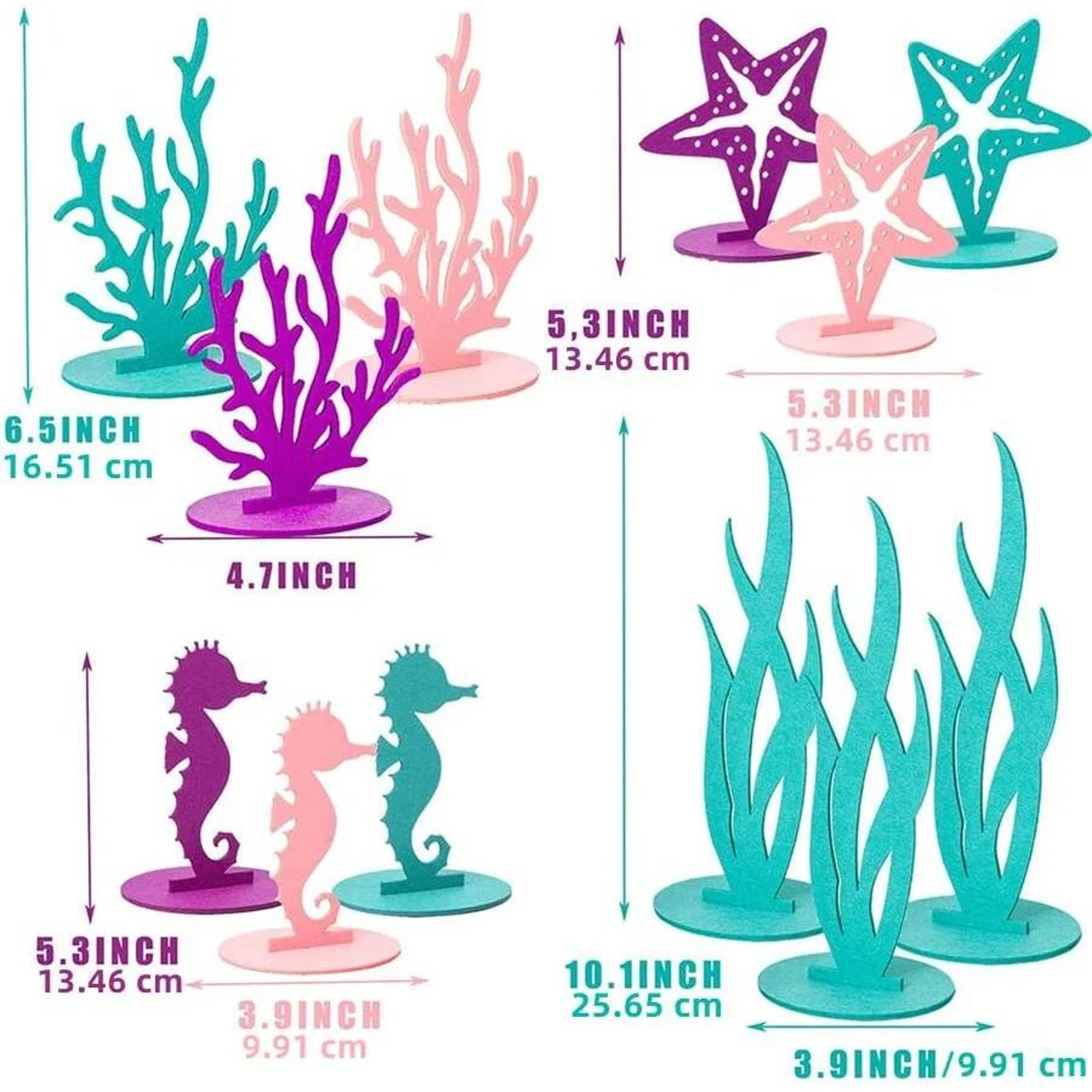 12 Piece Mermaid Birthday Table Centerpieces 1