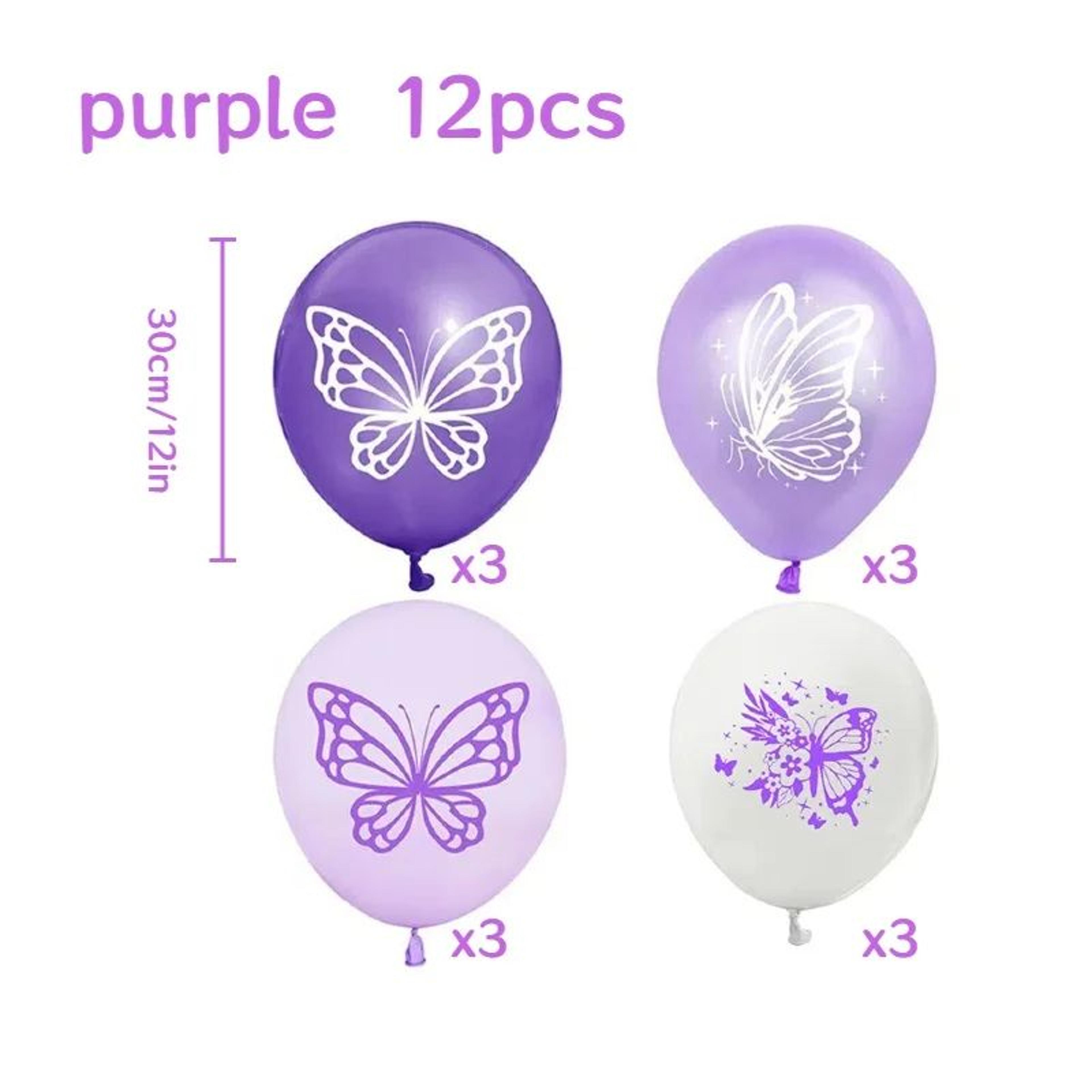 Butterfly Theme 12 Inch Latex Balloon Set 16