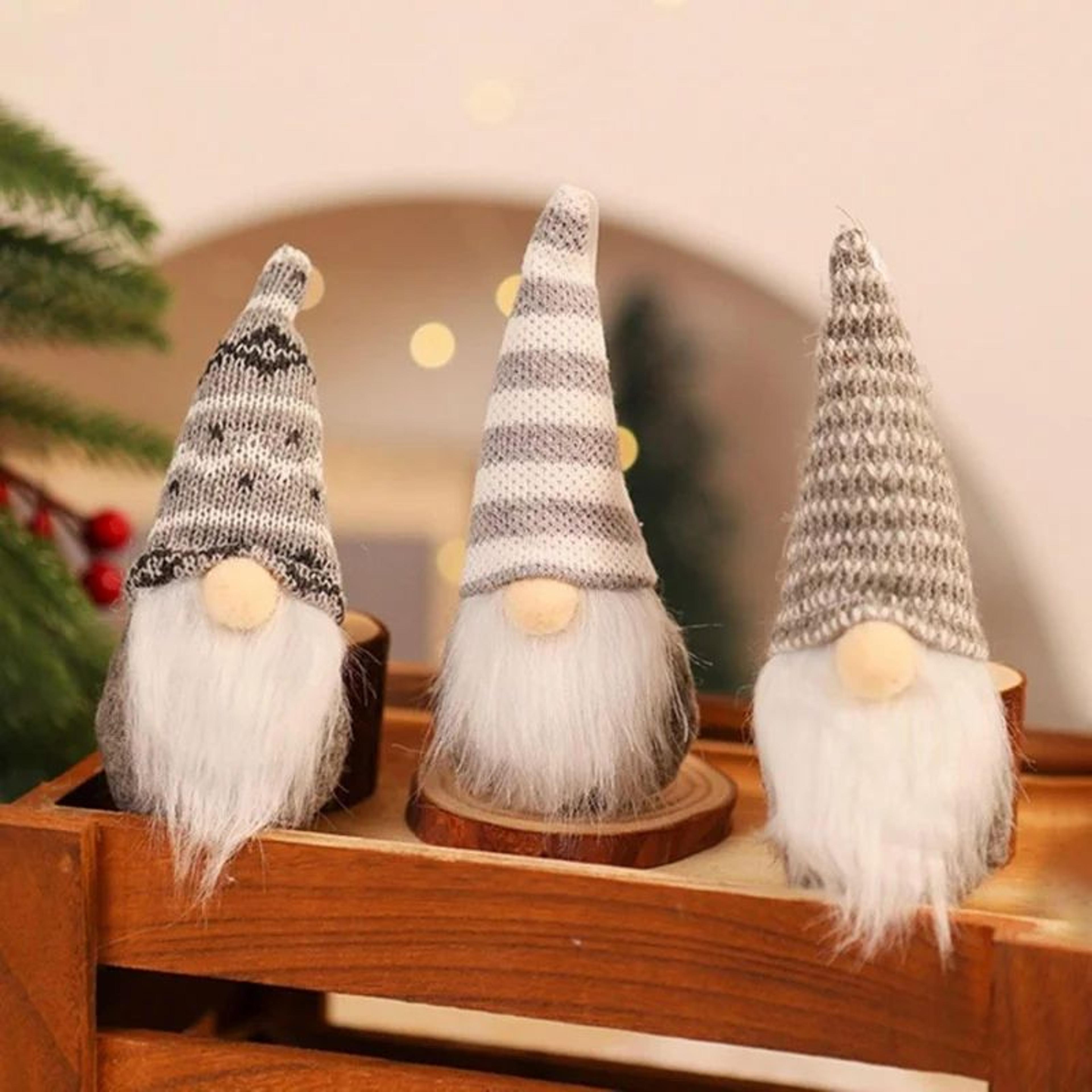 3pcs Plush Christmas Santa Elves Hanging Ornaments 3