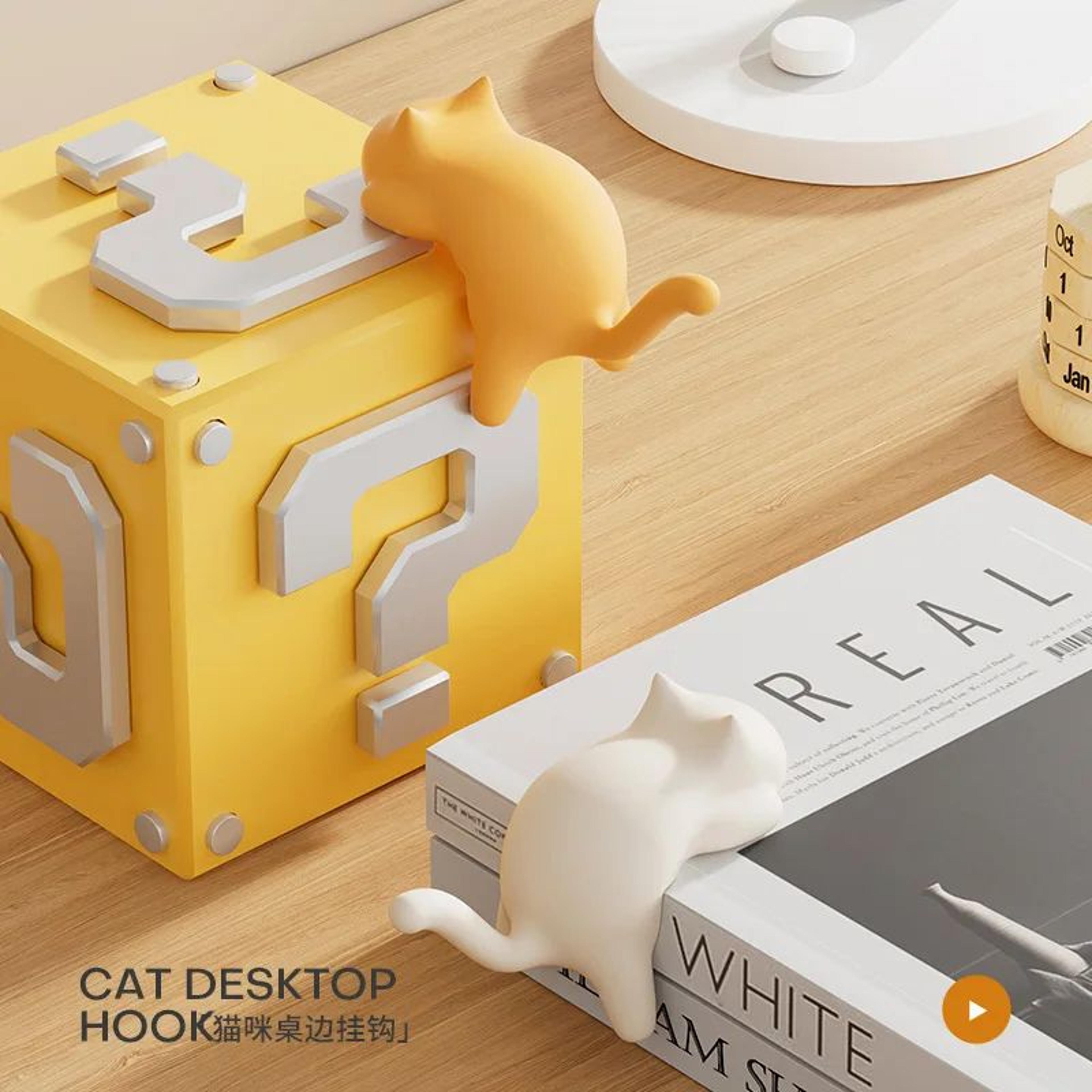 Cute CatShaped Desktop Hooks Key And Bag Holder 3