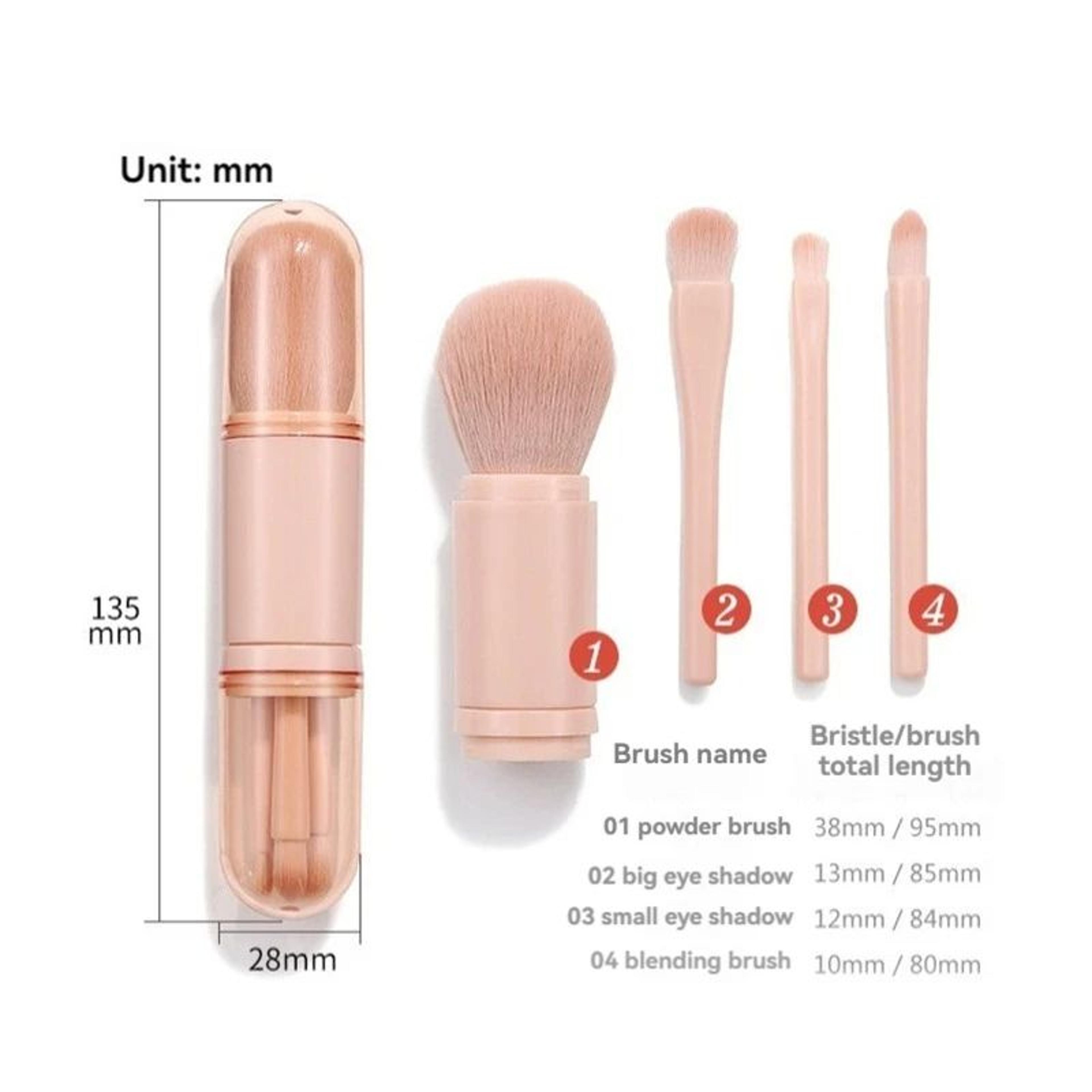 Portable 4in1 Telescopic Makeup Brush Travel Set 1