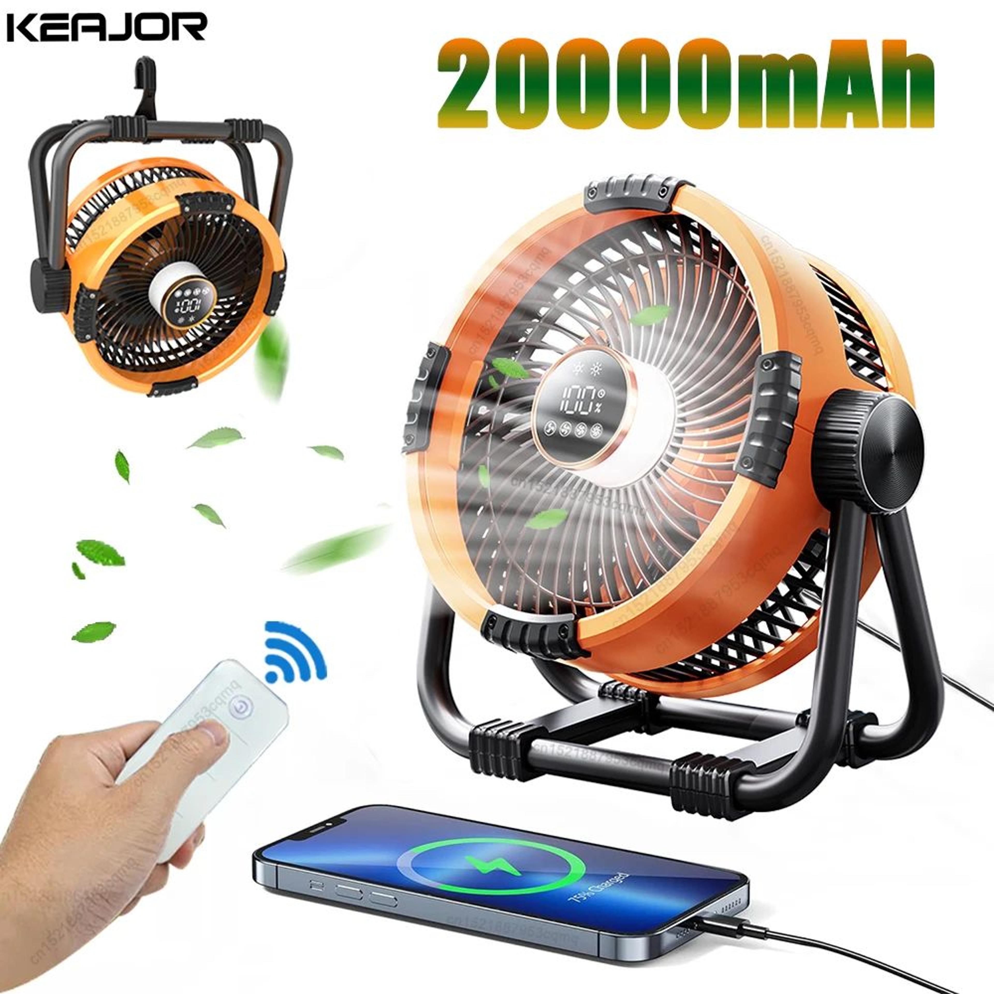 20000mah portable camping fan with light