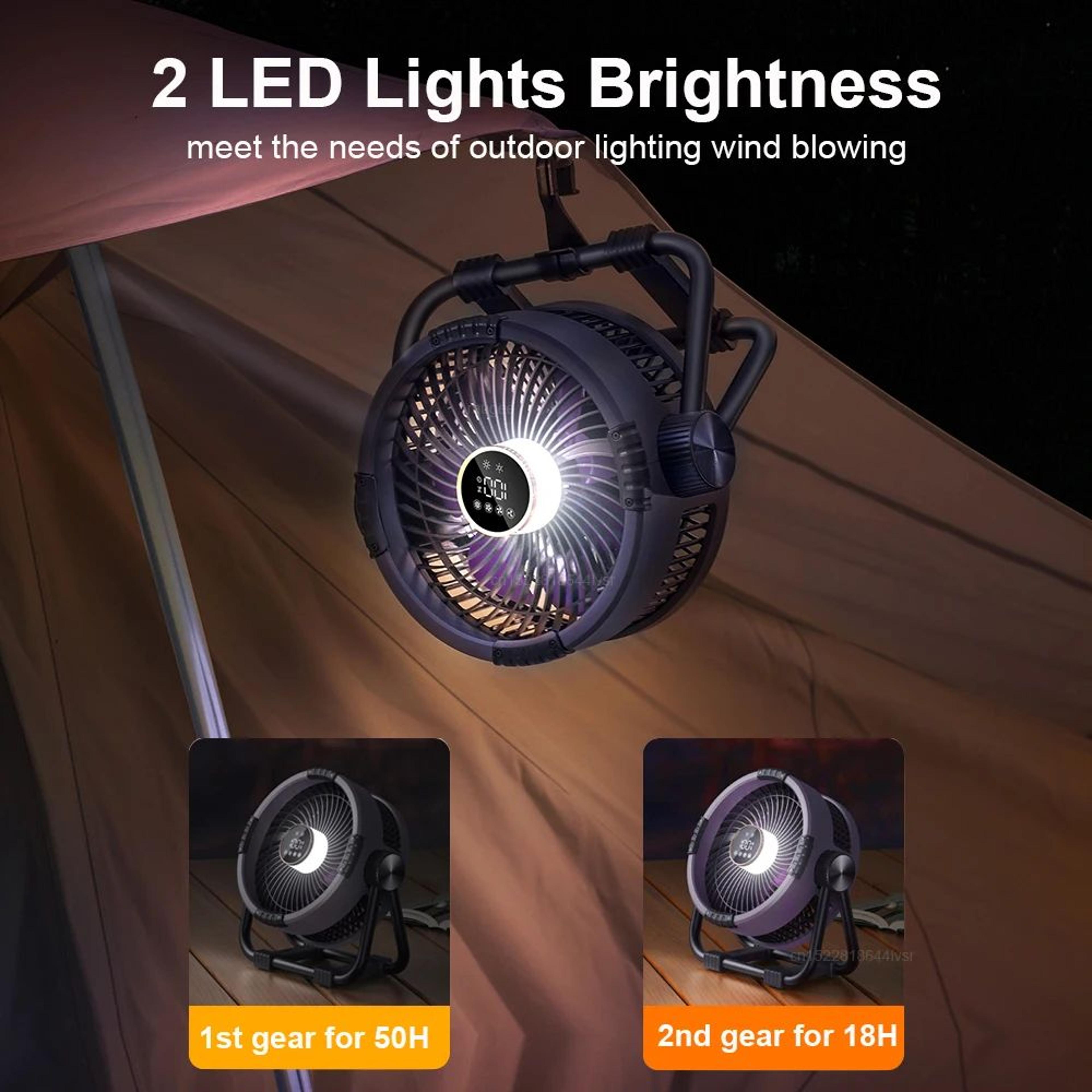 20000mAh Portable Camping Fan With Light 3