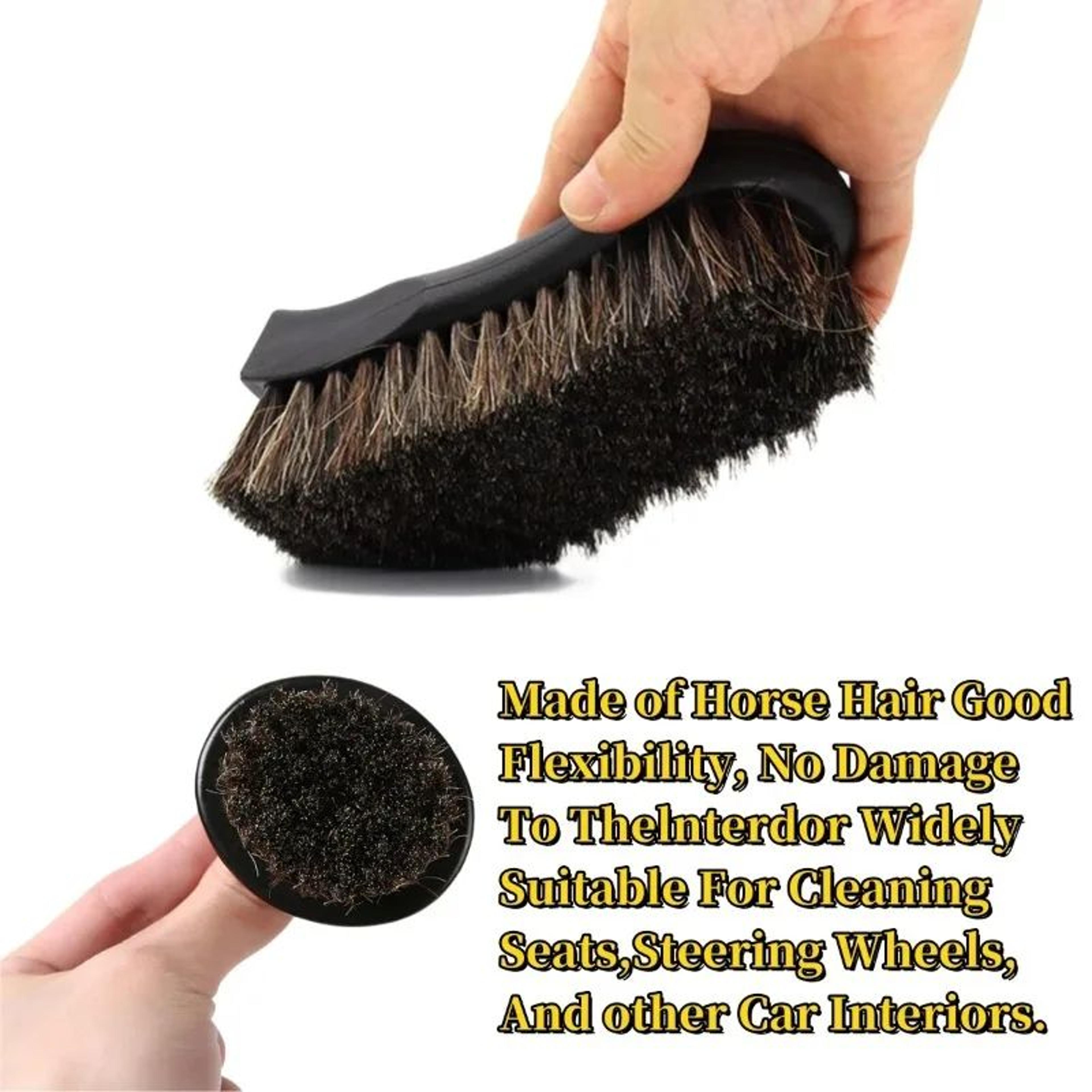 Horsehair Leather Cleaning Brush Set For Car Detailing 4