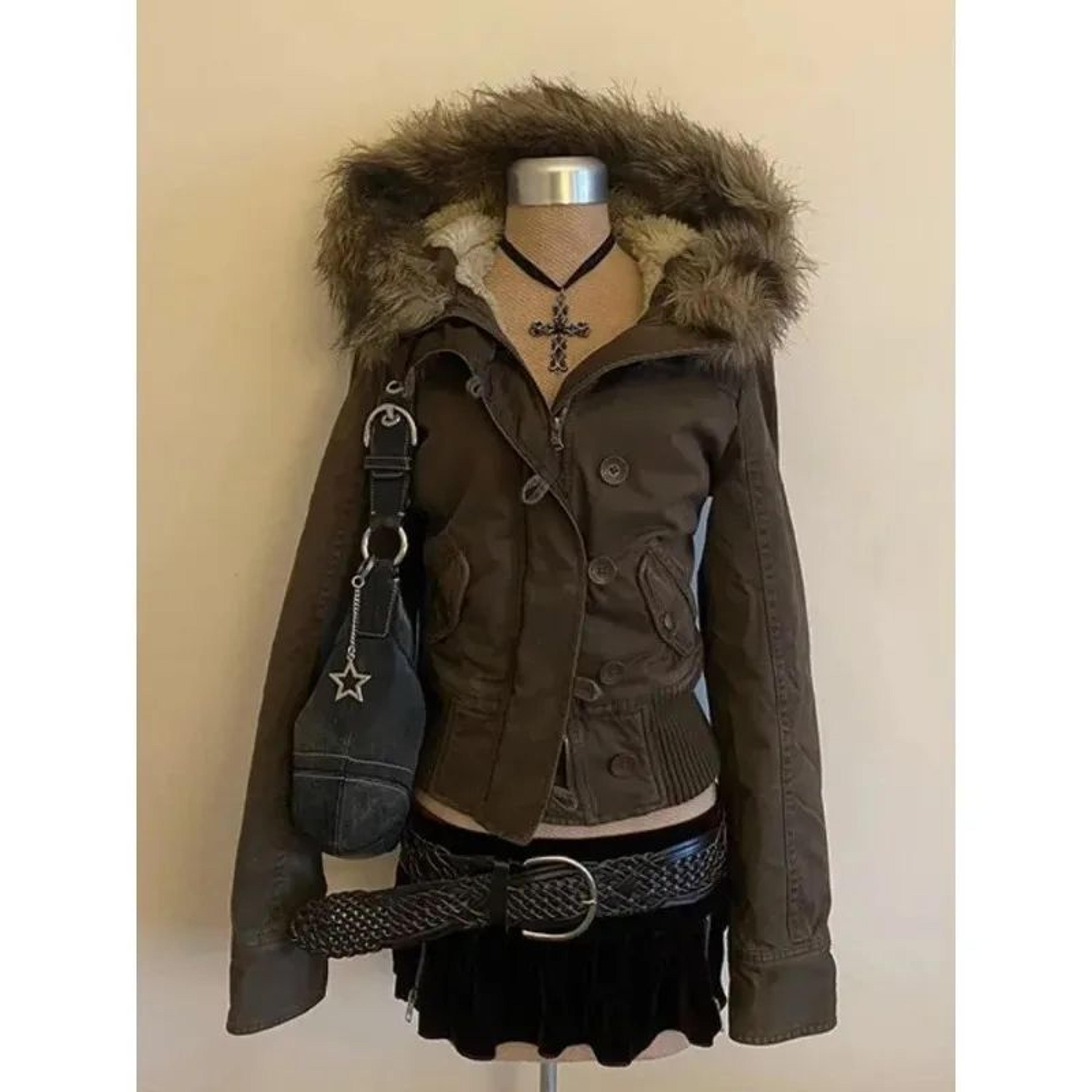 Subculture Gothic Hooded Faux Fur Coat 11