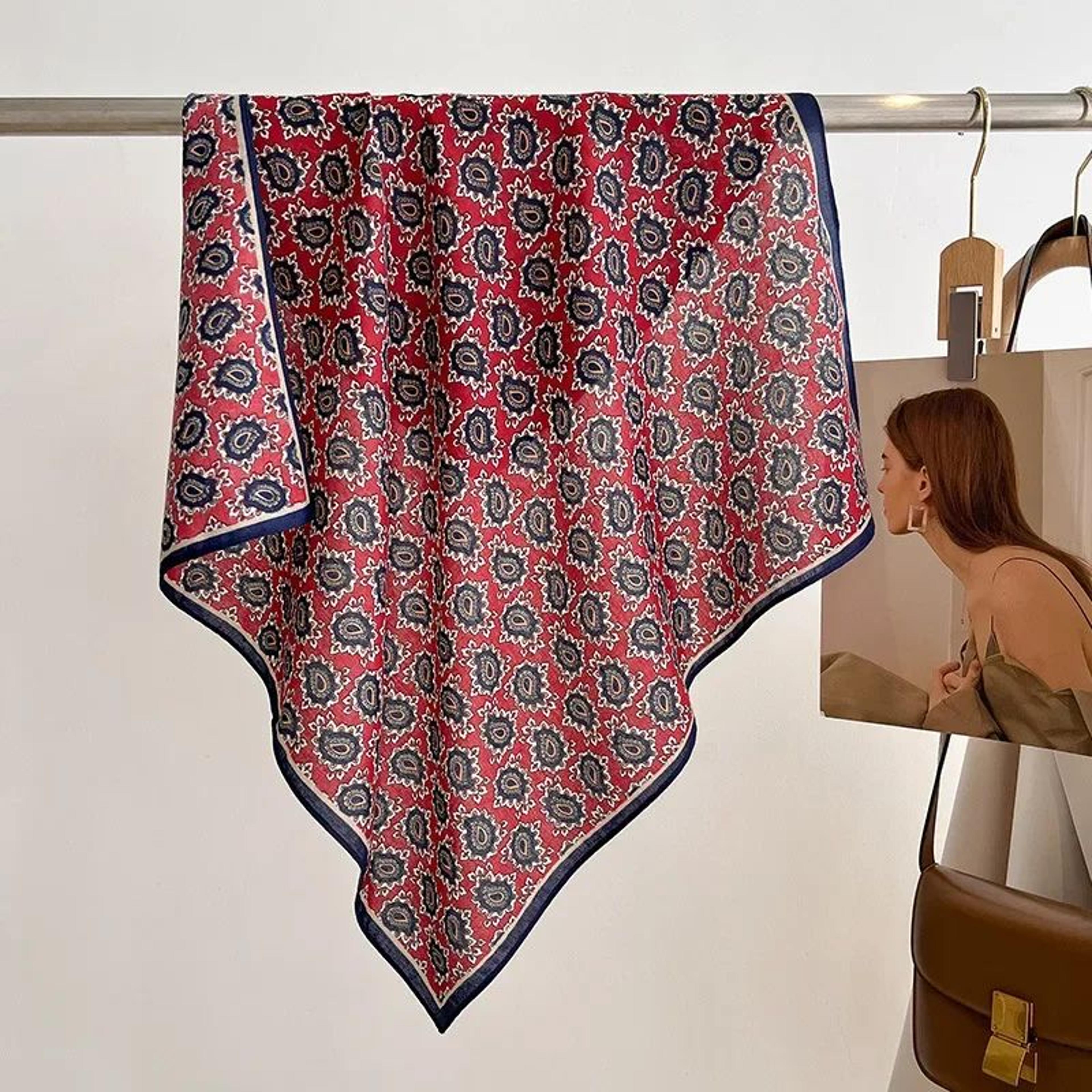 Floral Print Cotton Bandana Scarf 18
