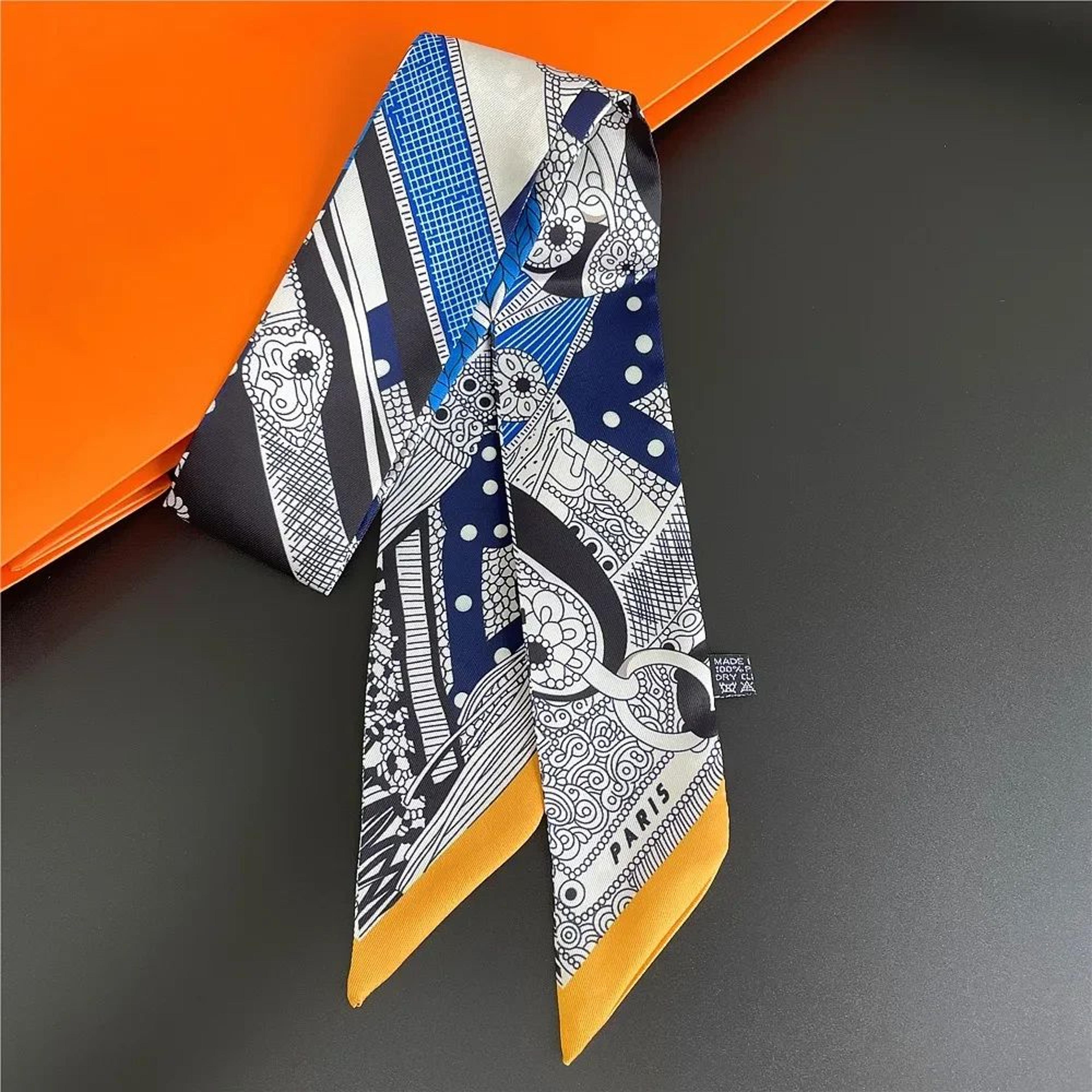 Retro Printed Imitation Silk Long Scarf 8