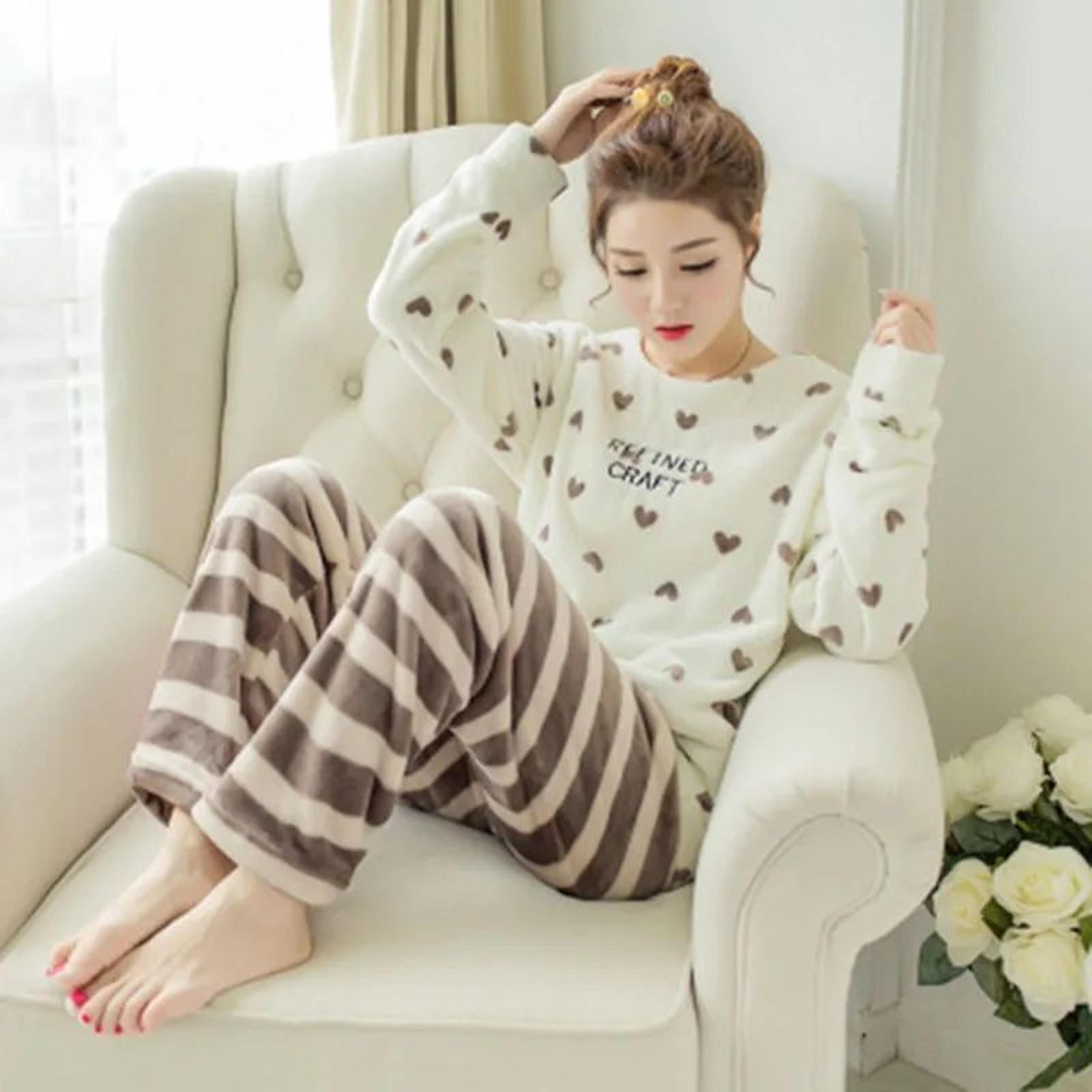 Winter Coral Velvet Hooded Couple Pajama Robe 6