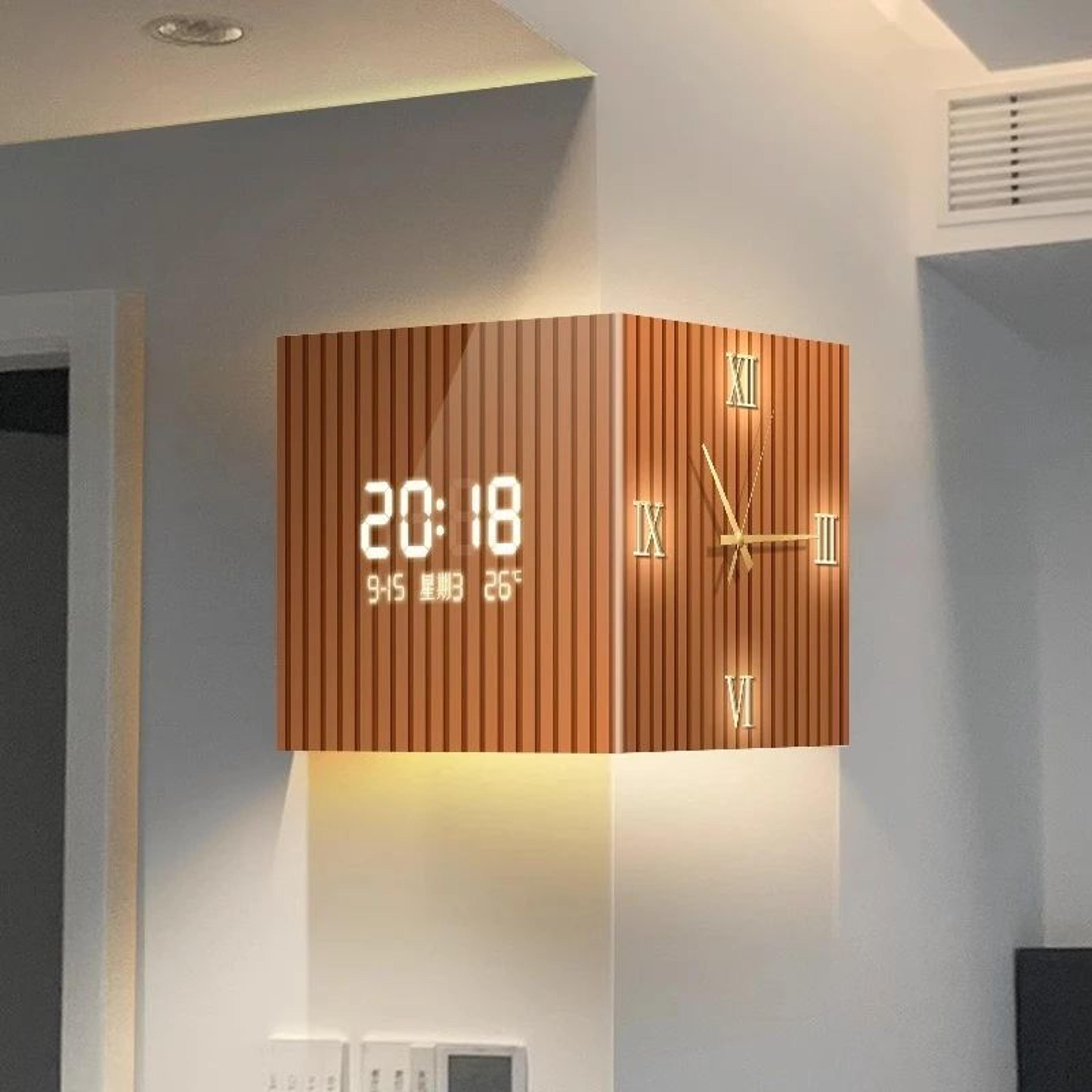 Modern DualSided Corner Wall Clock 1