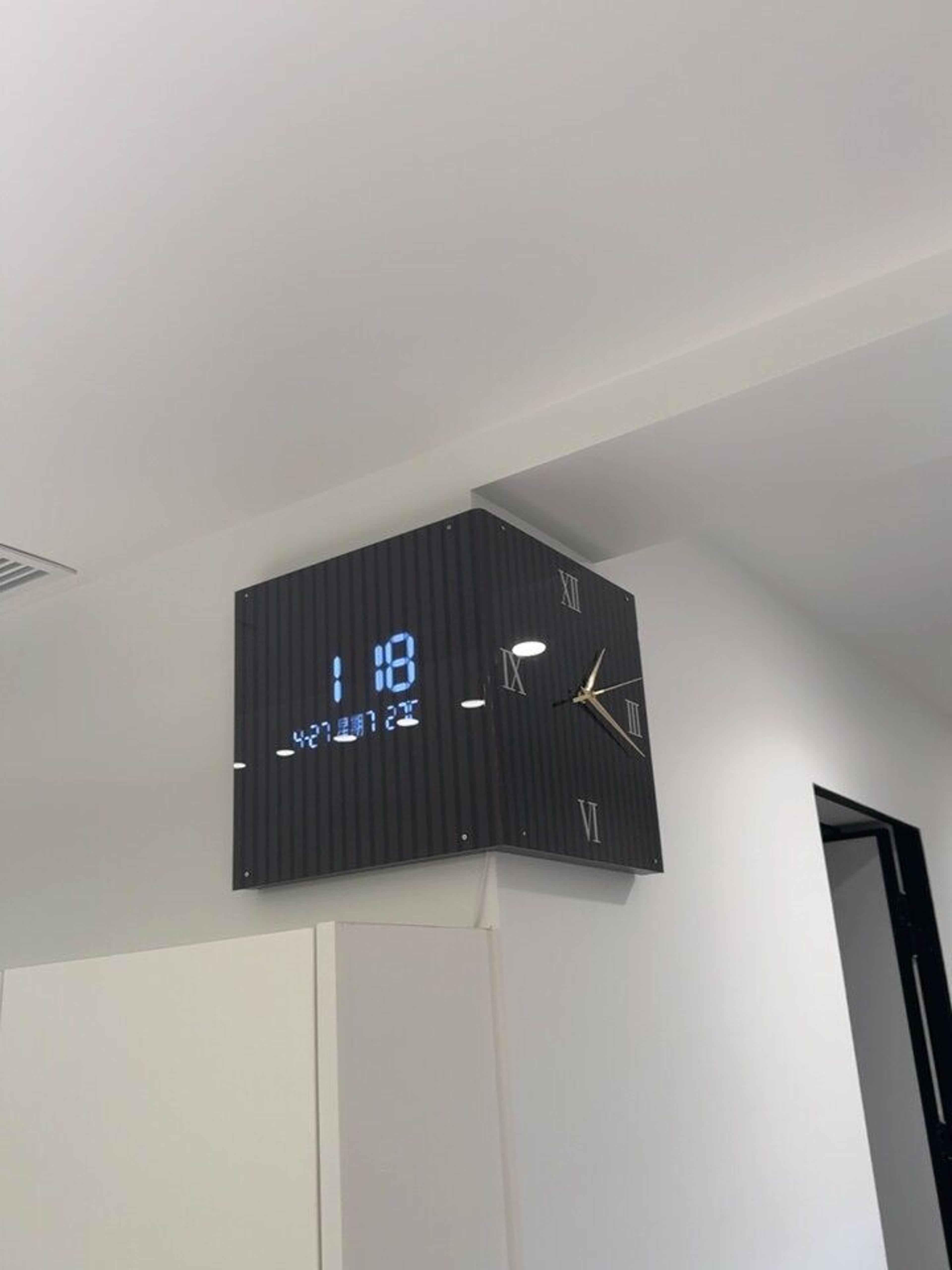 Modern DualSided Corner Wall Clock 8
