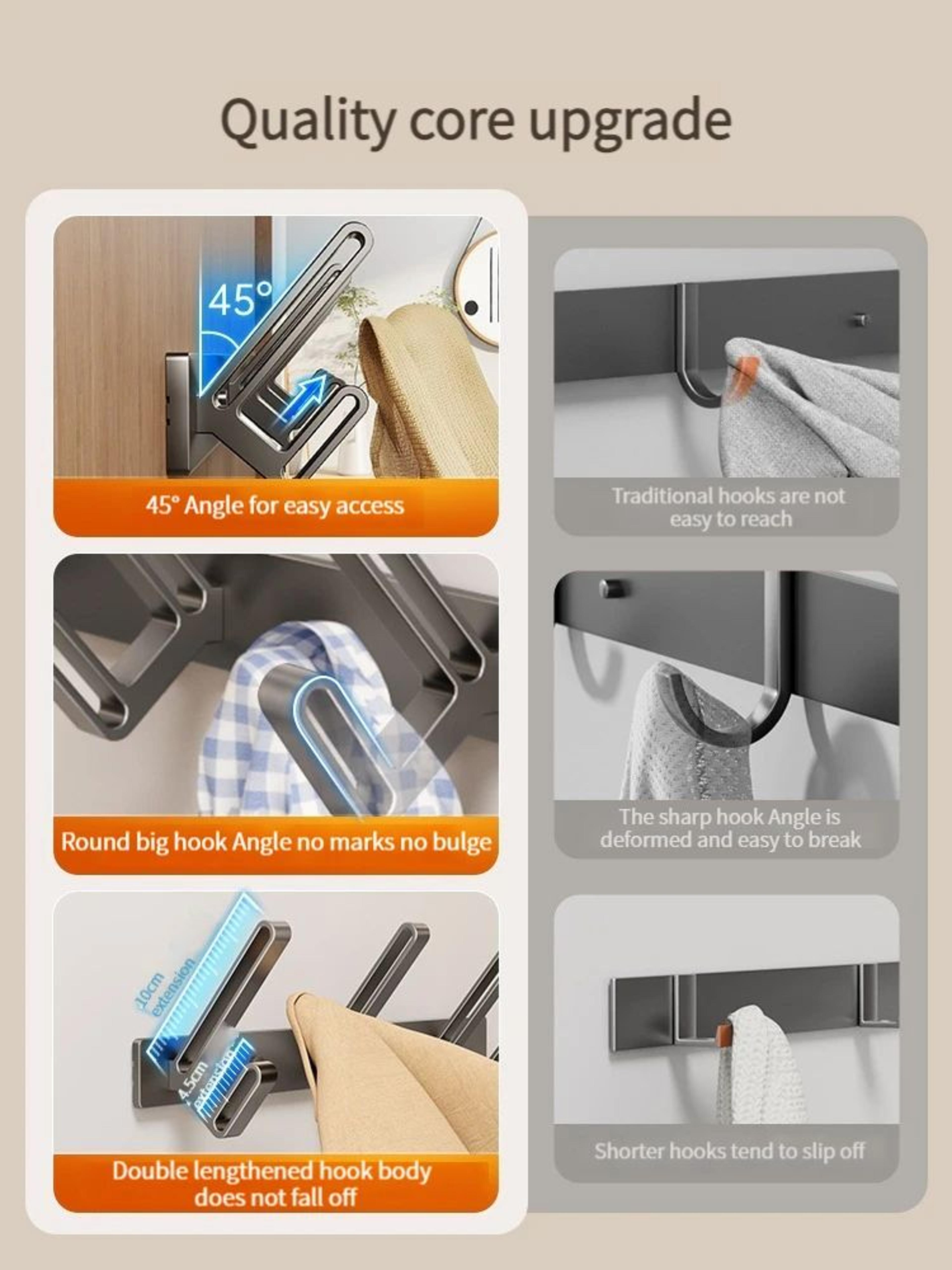 No Drill Aluminum Wall And Door Hook 2