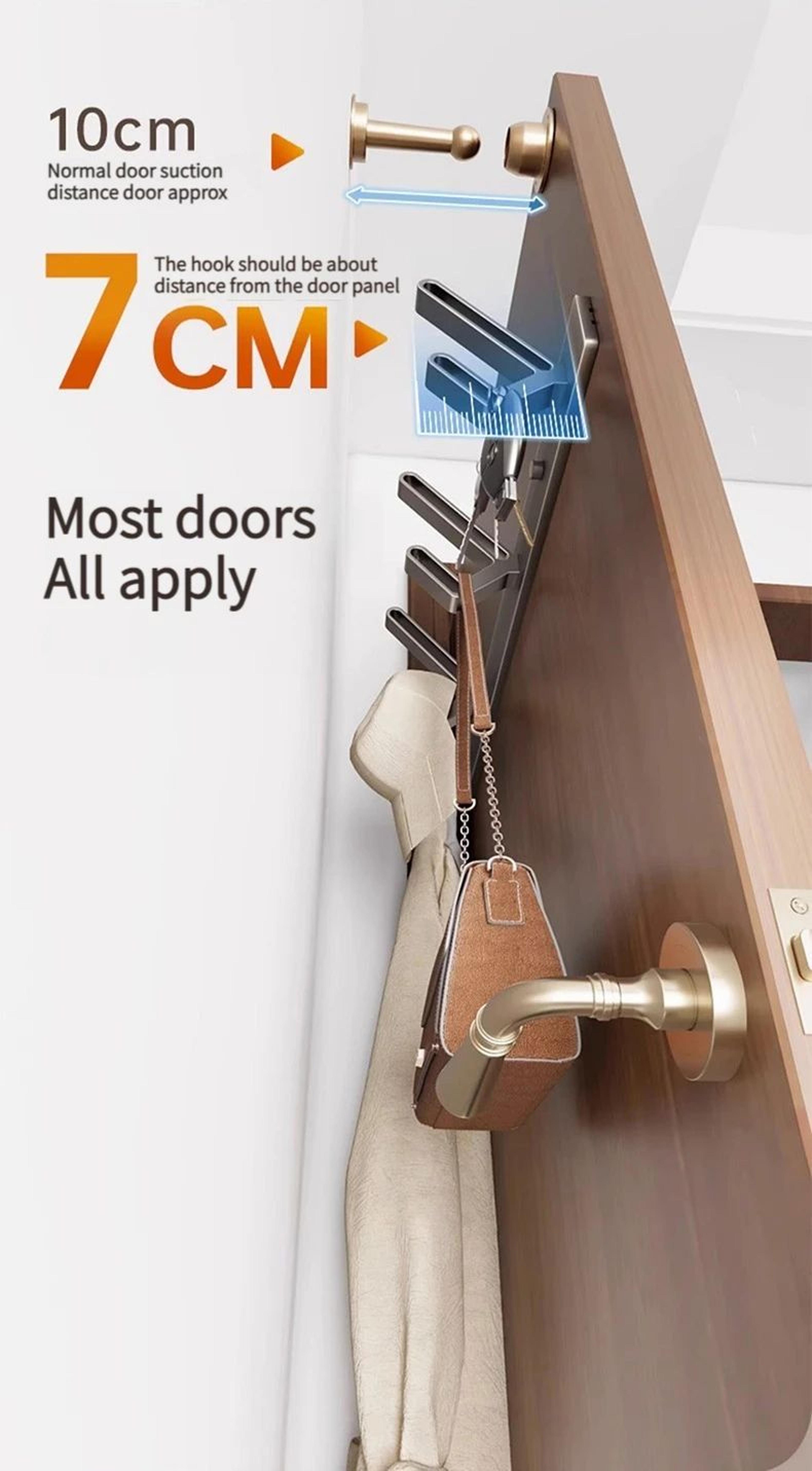 No Drill Aluminum Wall And Door Hook 6