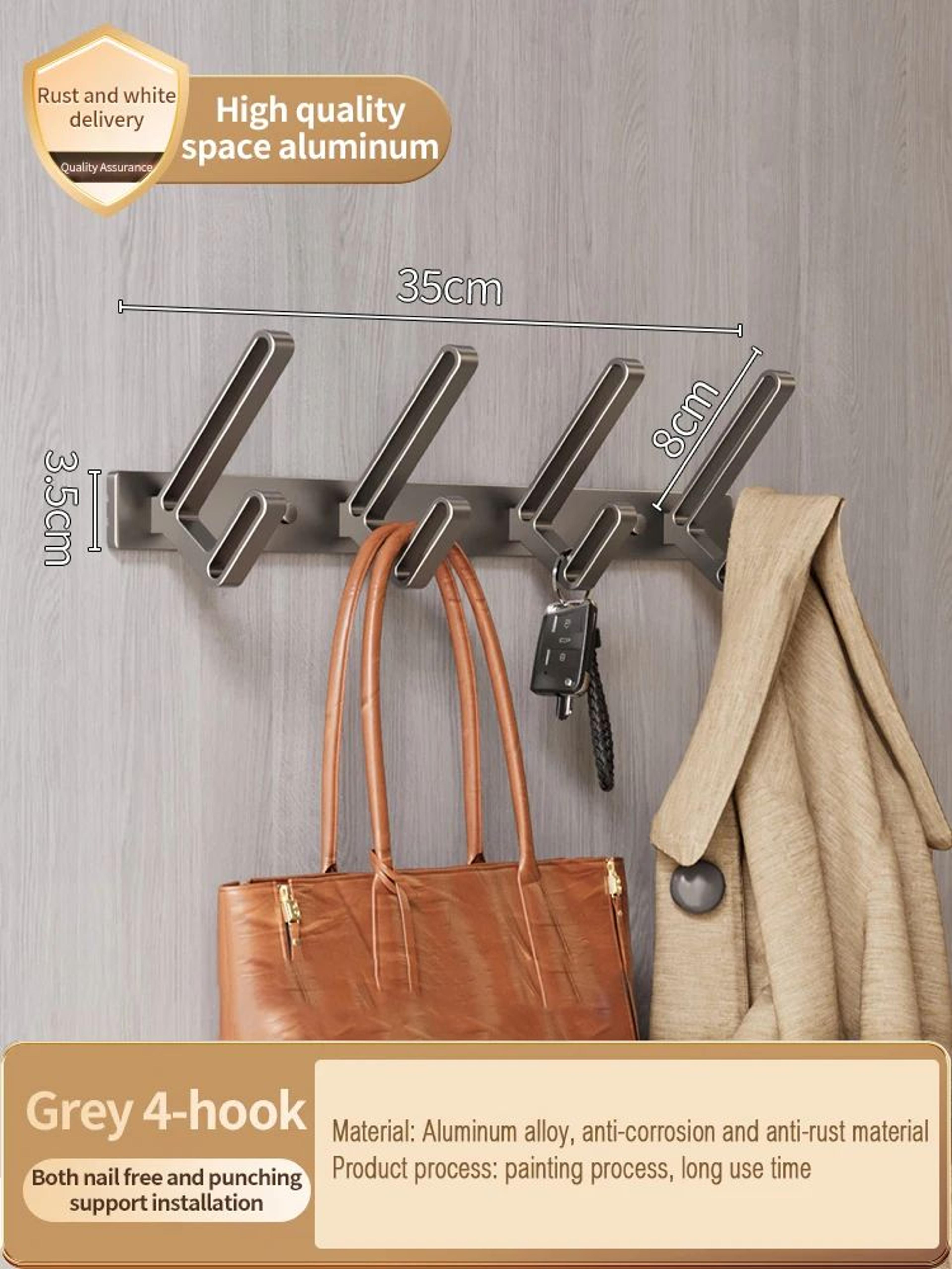 No Drill Aluminum Wall And Door Hook 10