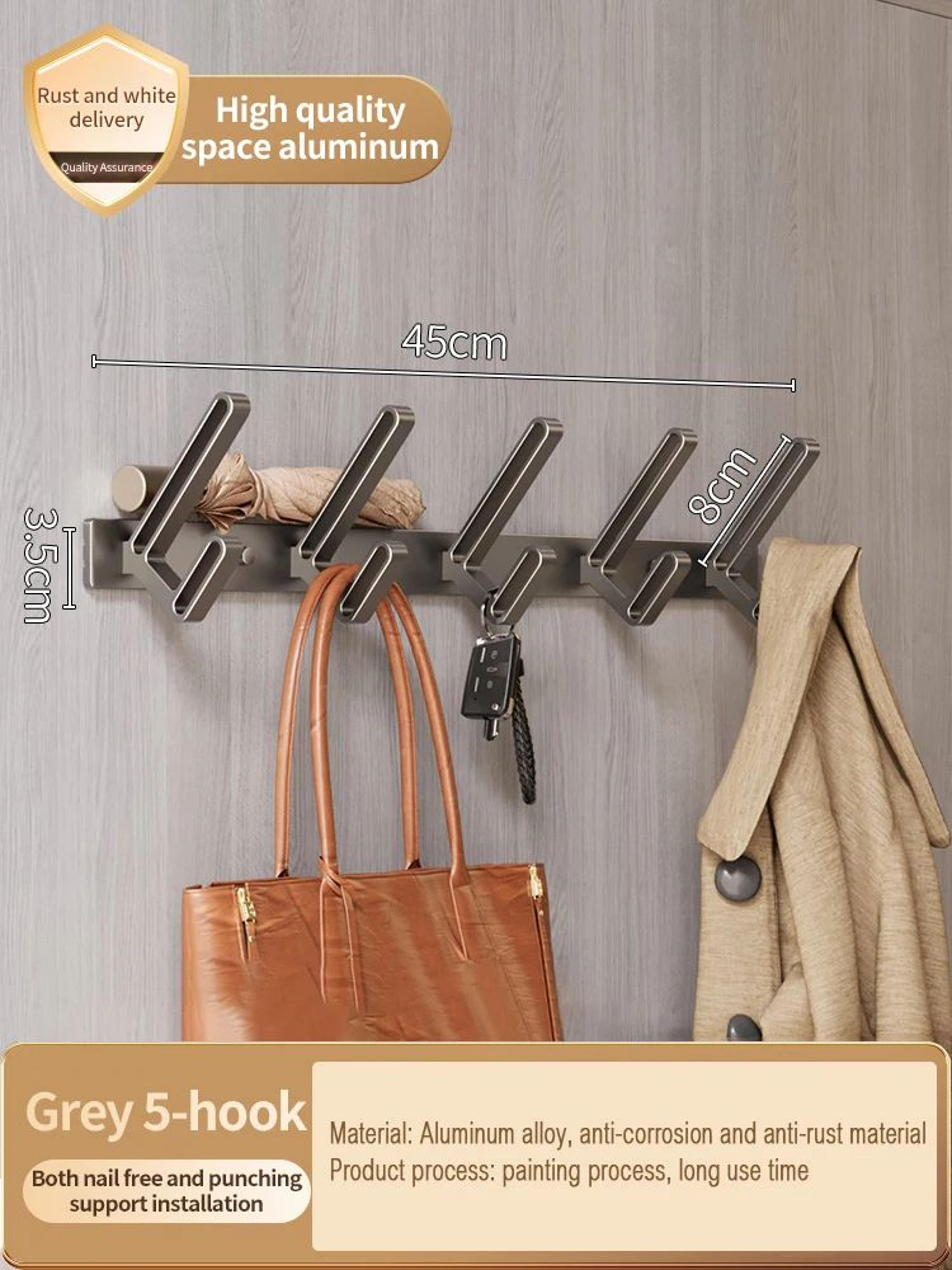 No Drill Aluminum Wall And Door Hook 12