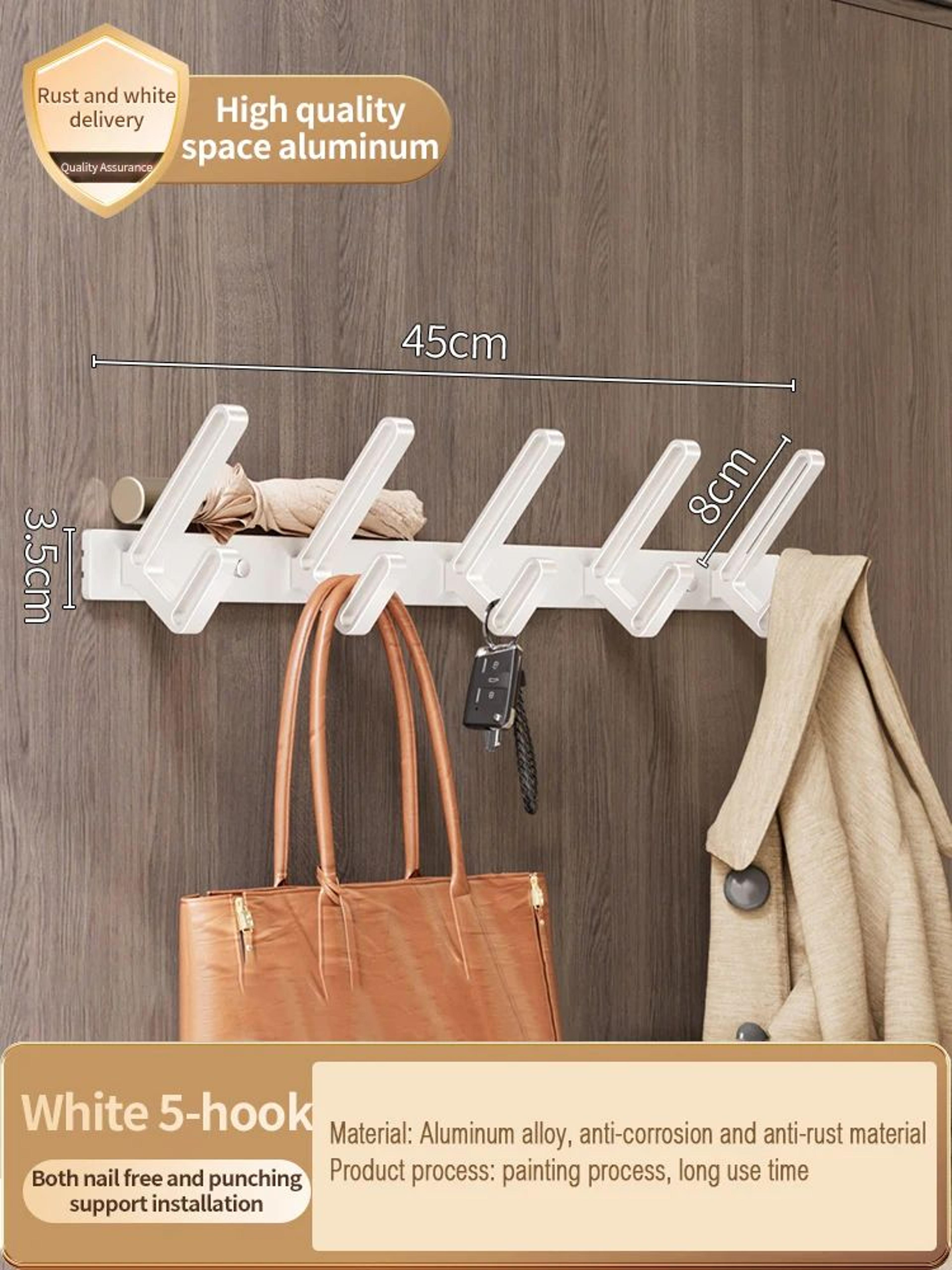 No Drill Aluminum Wall And Door Hook 14