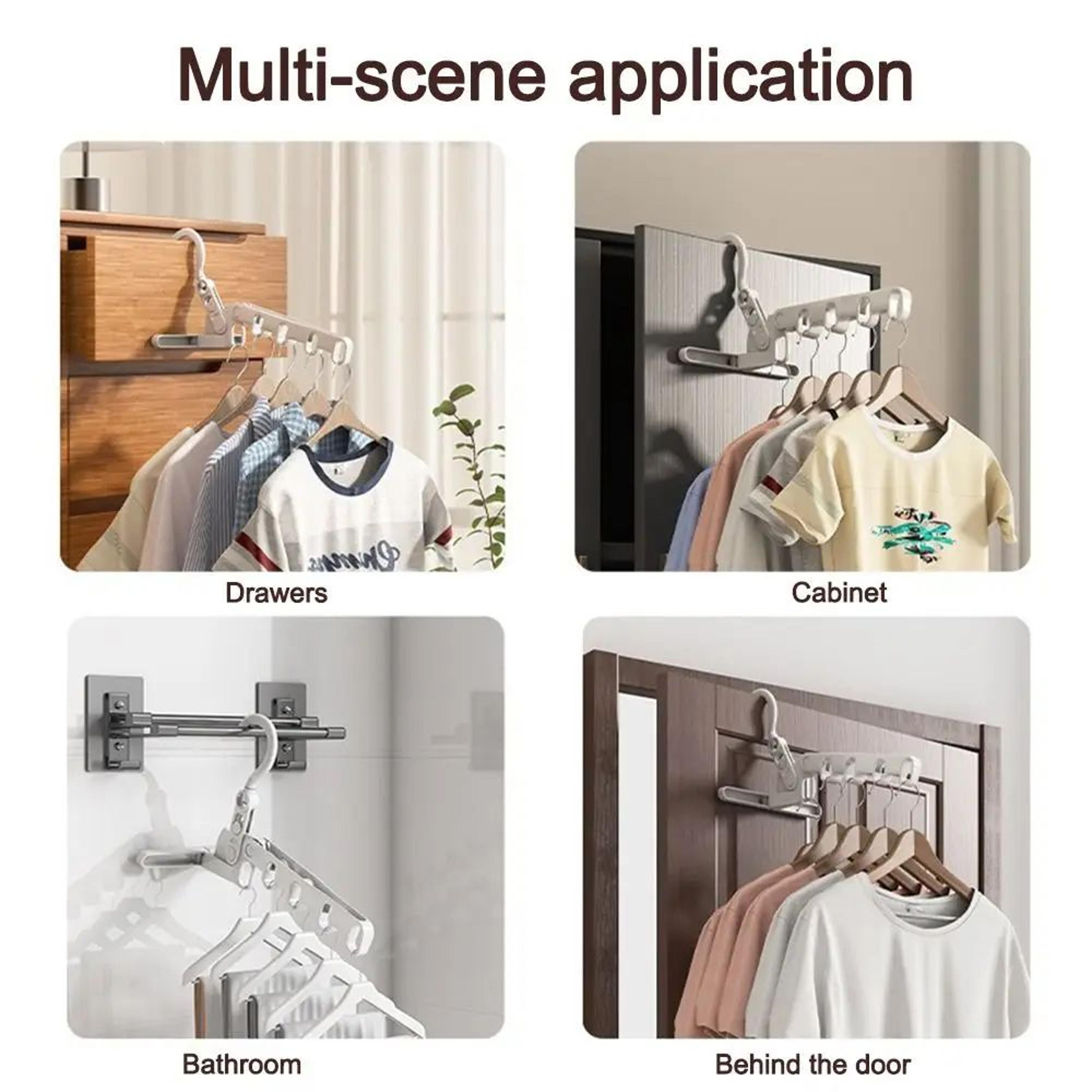 Foldable Travel Clothes Drying Rack With Adjustable Hooks 6