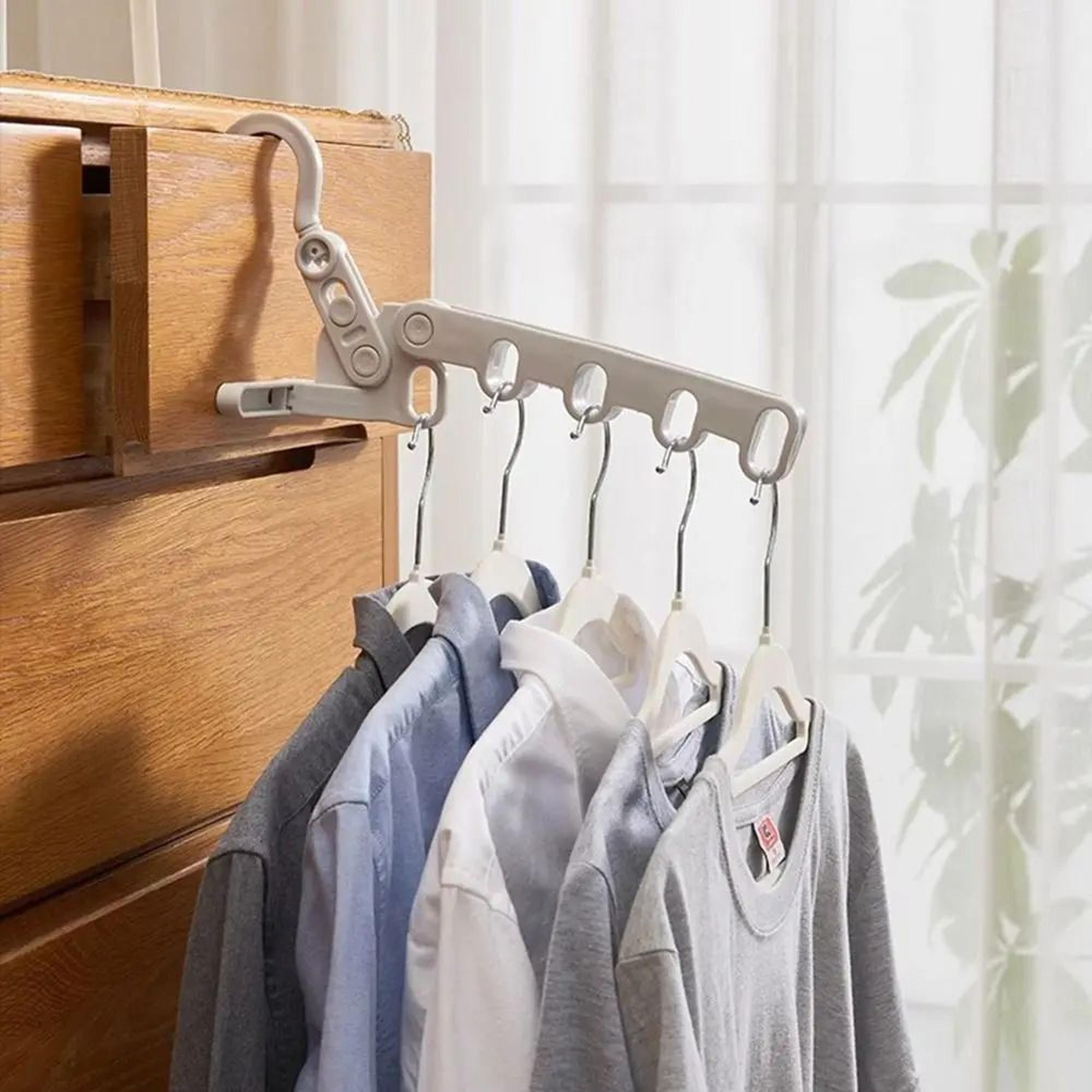 Foldable Travel Clothes Drying Rack With Adjustable Hooks 14