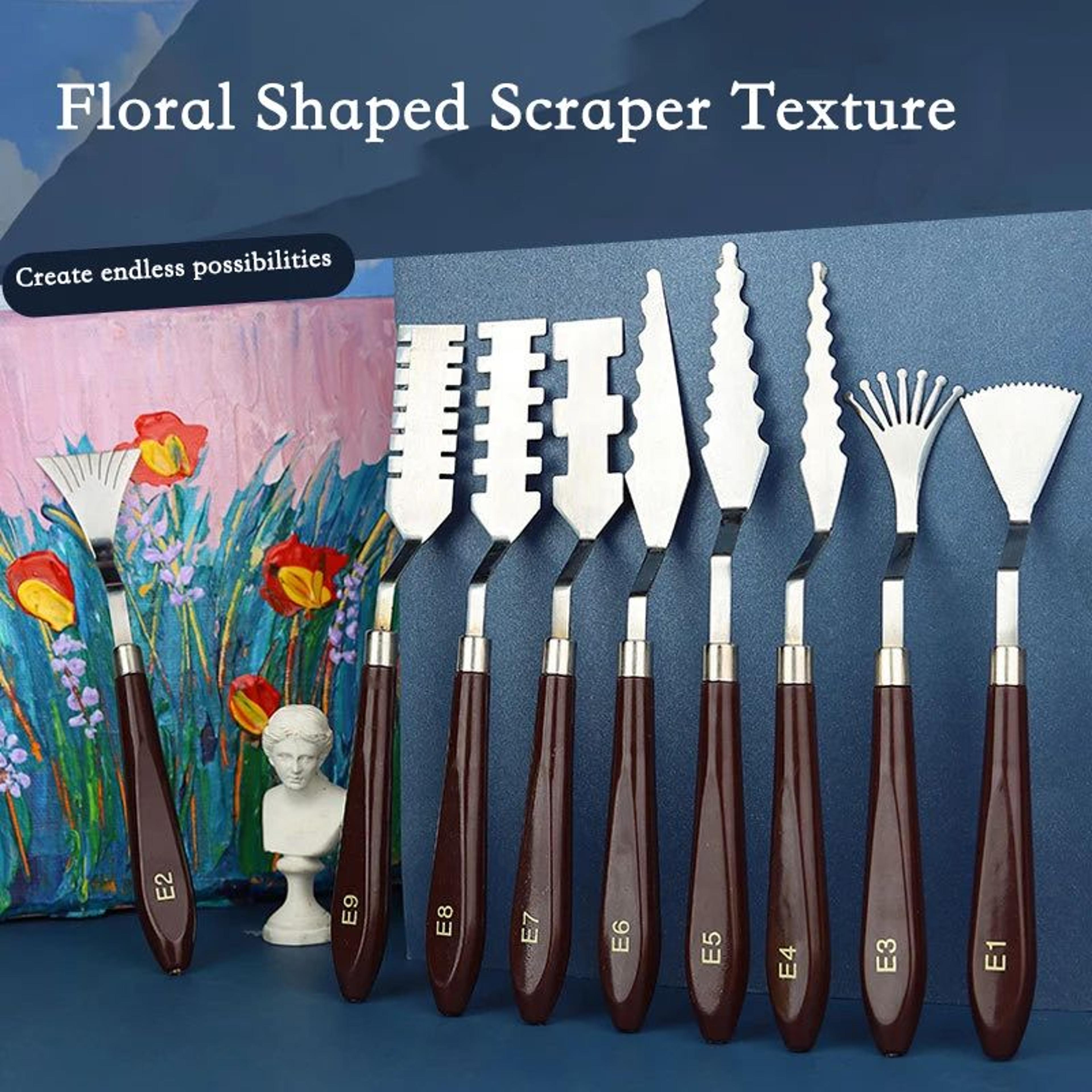 9 Piece Flower Texture Palette Knife Art Set 2