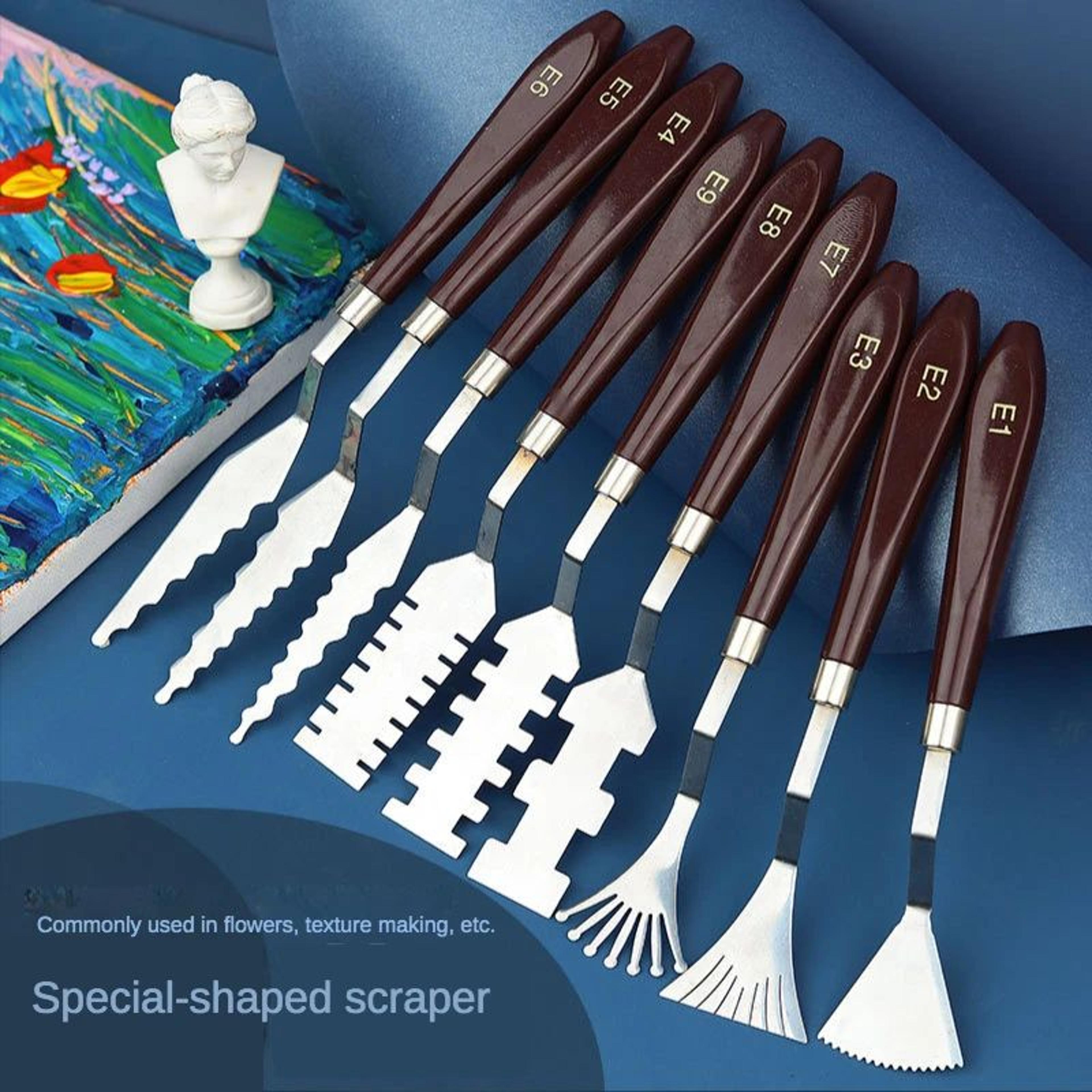 9 Piece Flower Texture Palette Knife Art Set 5