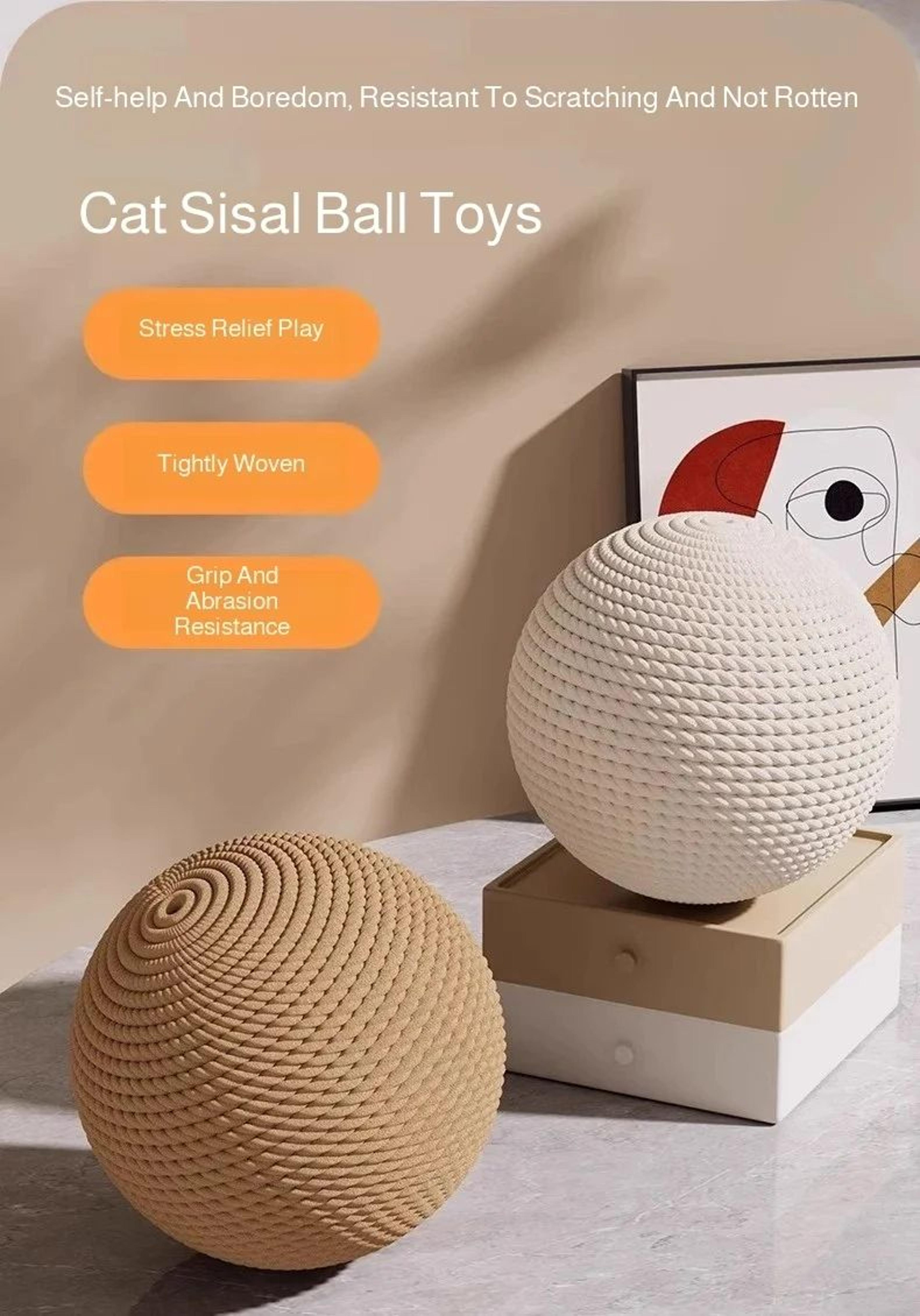 Interactive Sisal Cat Scratching Ball Toy 8 To 10cm 8
