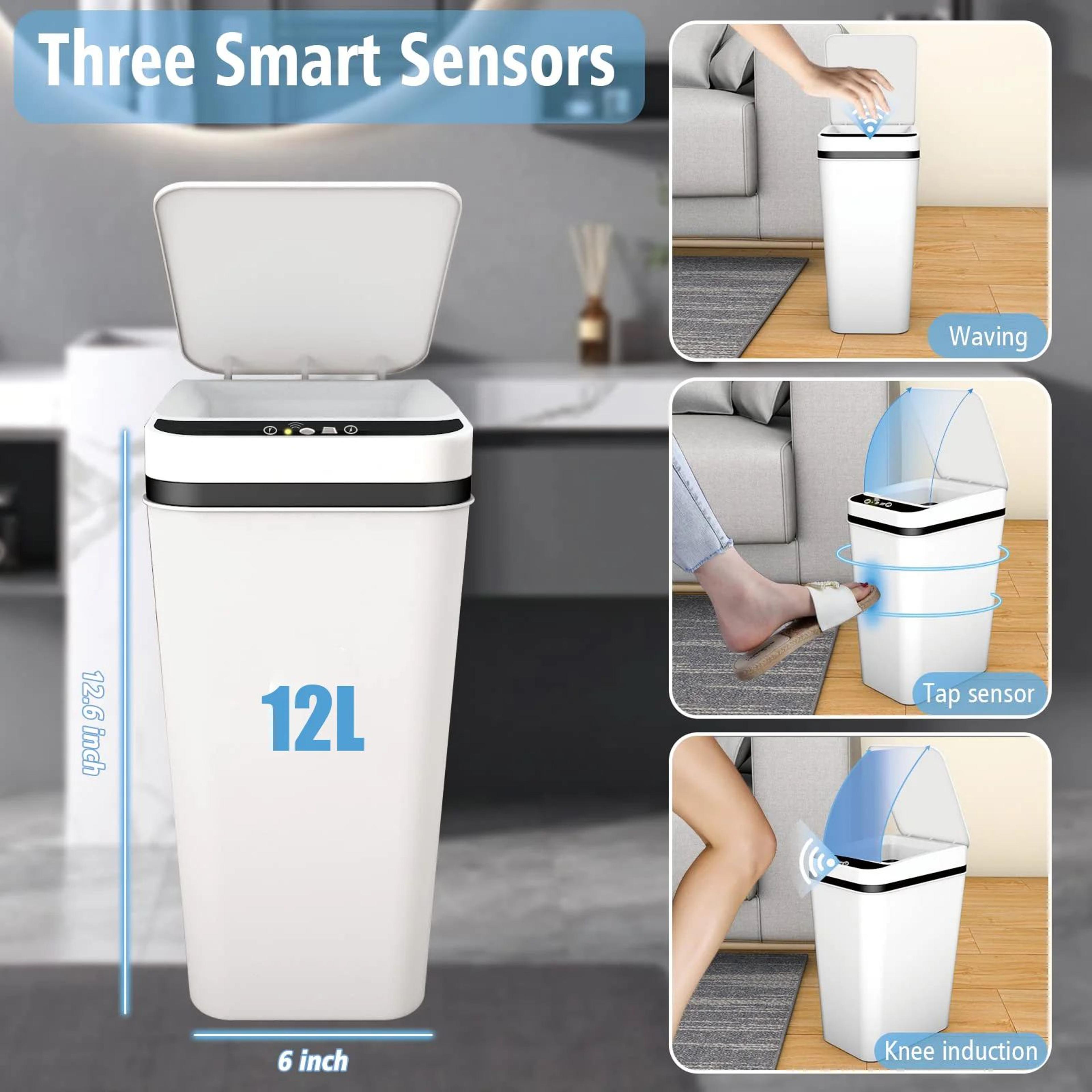 Touchless Motion Sensor Bathroom Trash Can With Lid 7