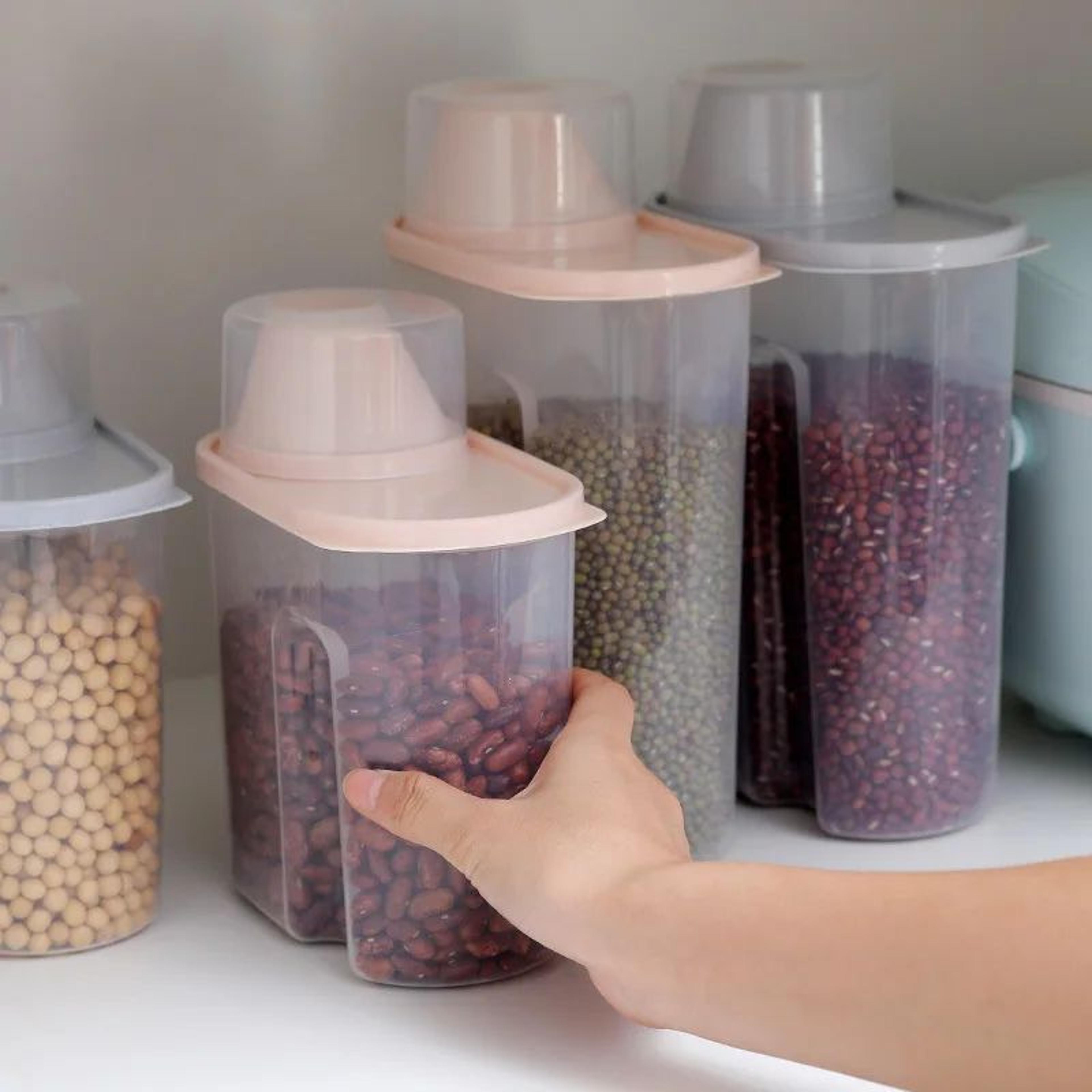 Household Kitchen Grain And Food Storage Box With Measuring Cup 2