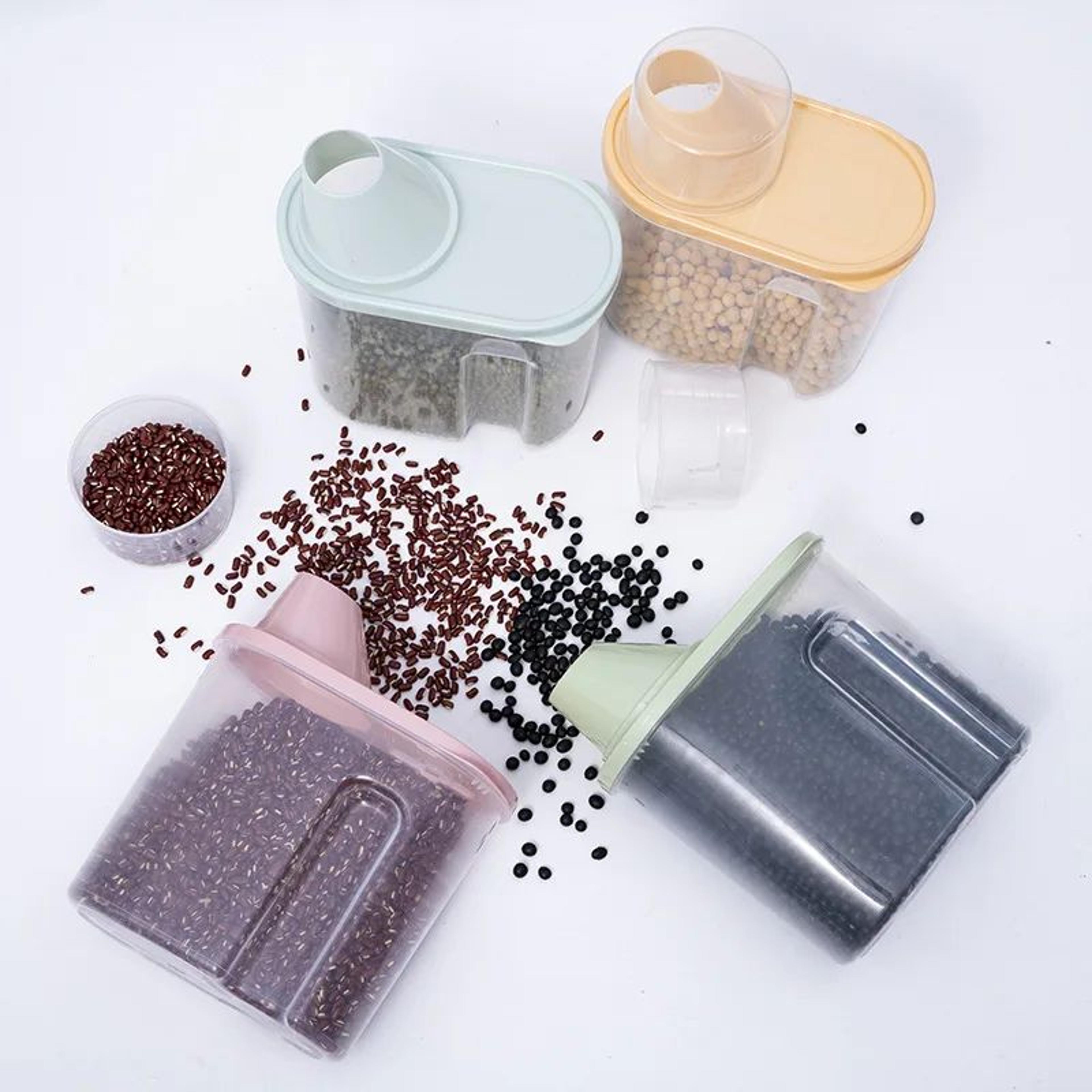 Household Kitchen Grain And Food Storage Box With Measuring Cup 3
