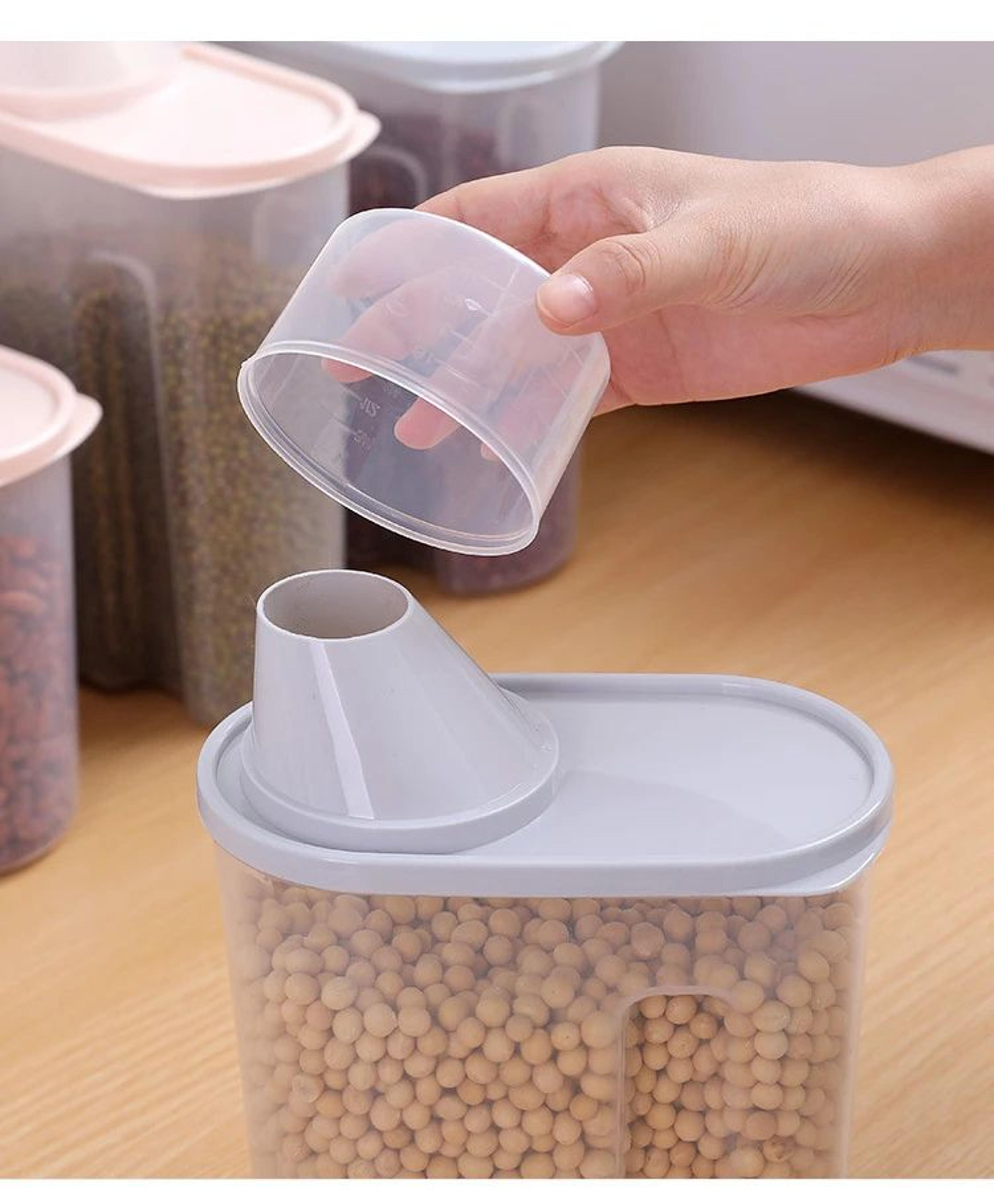 Household Kitchen Grain And Food Storage Box With Measuring Cup 6