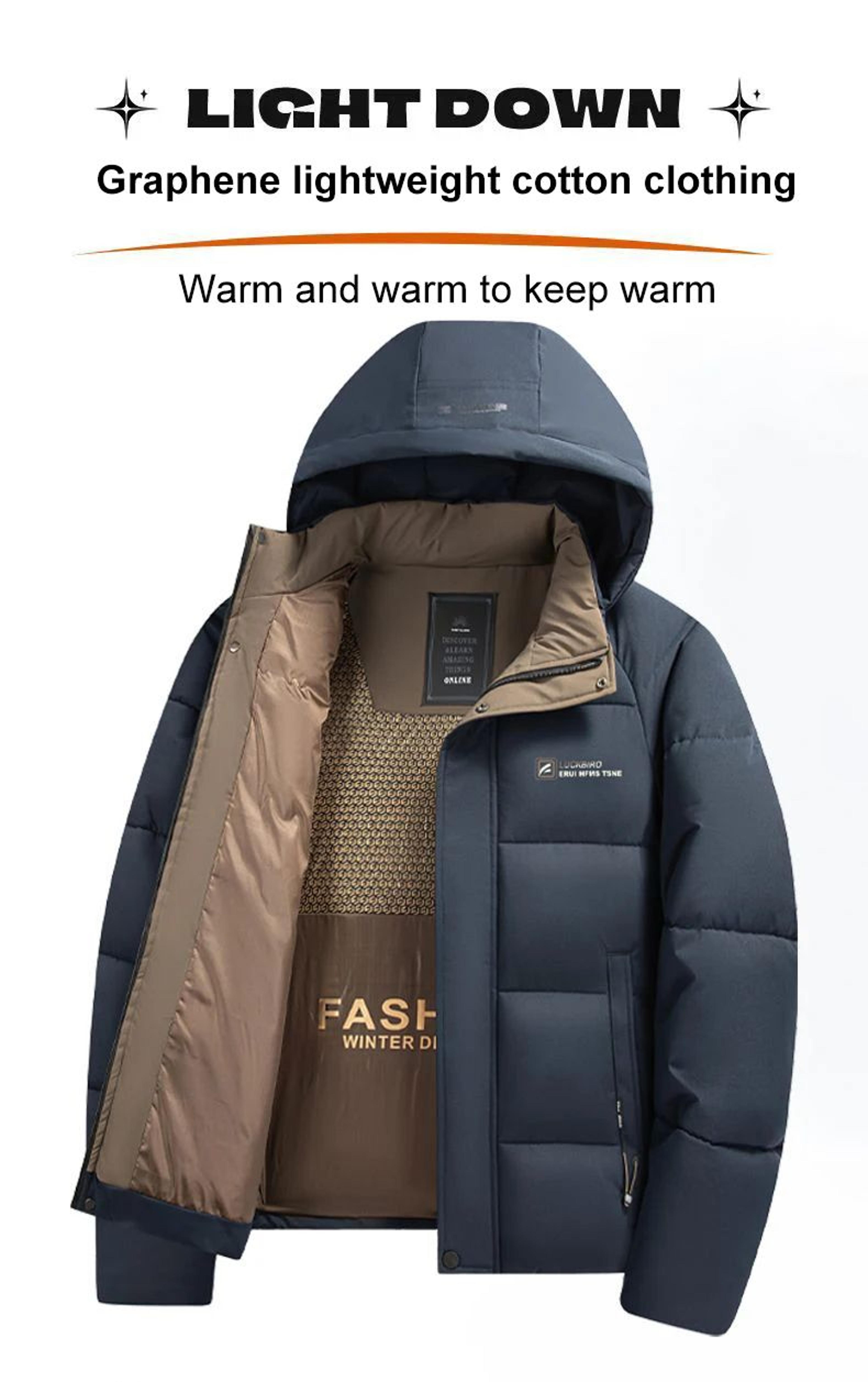 Graphene Warm Windproof Hooded Jacket For Men 5
