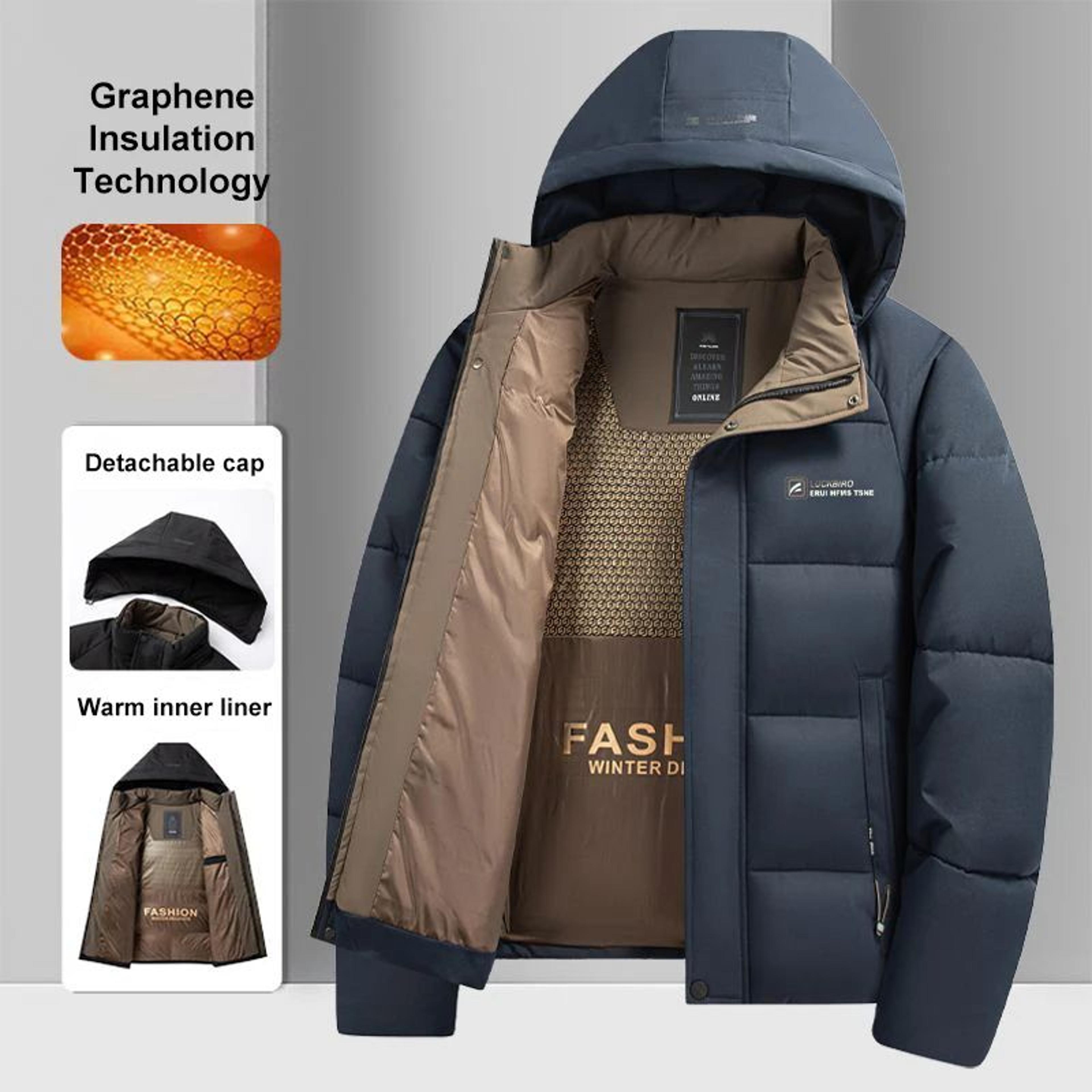 Graphene Warm Windproof Hooded Jacket For Men 11