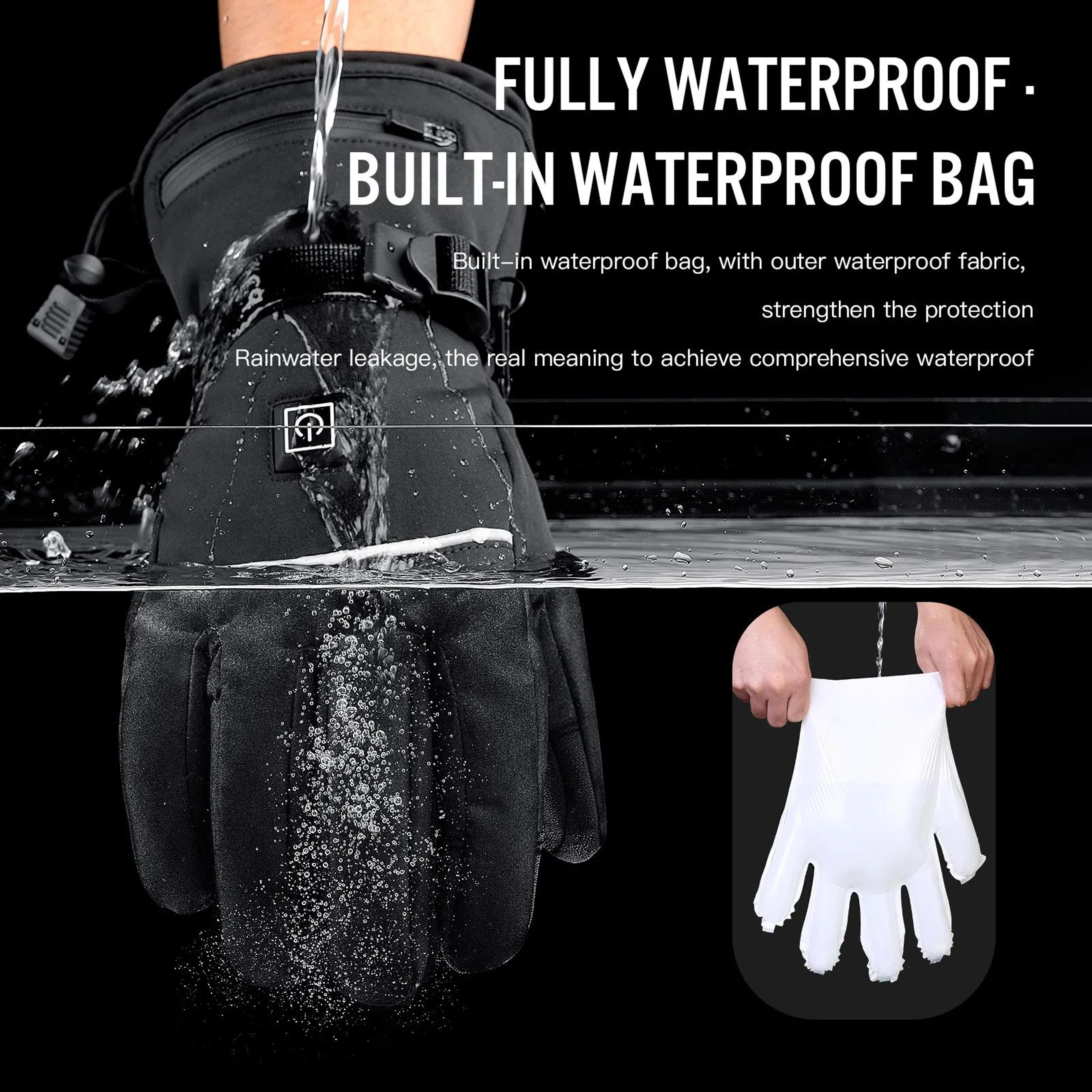 Electric Heated Motorcycle Winter Gloves Waterproof Rechargeable 2
