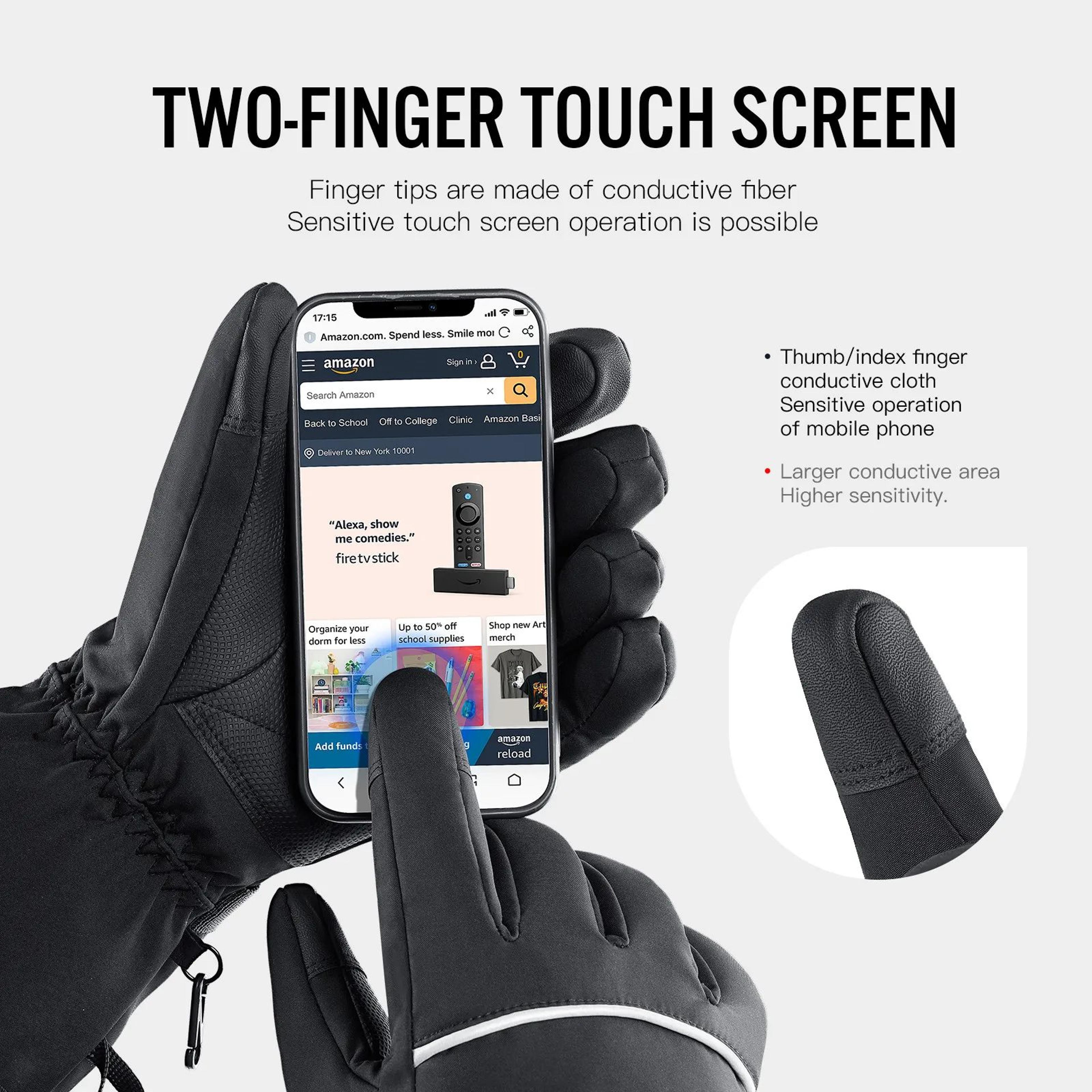 Electric Heated Motorcycle Winter Gloves Waterproof Rechargeable 5