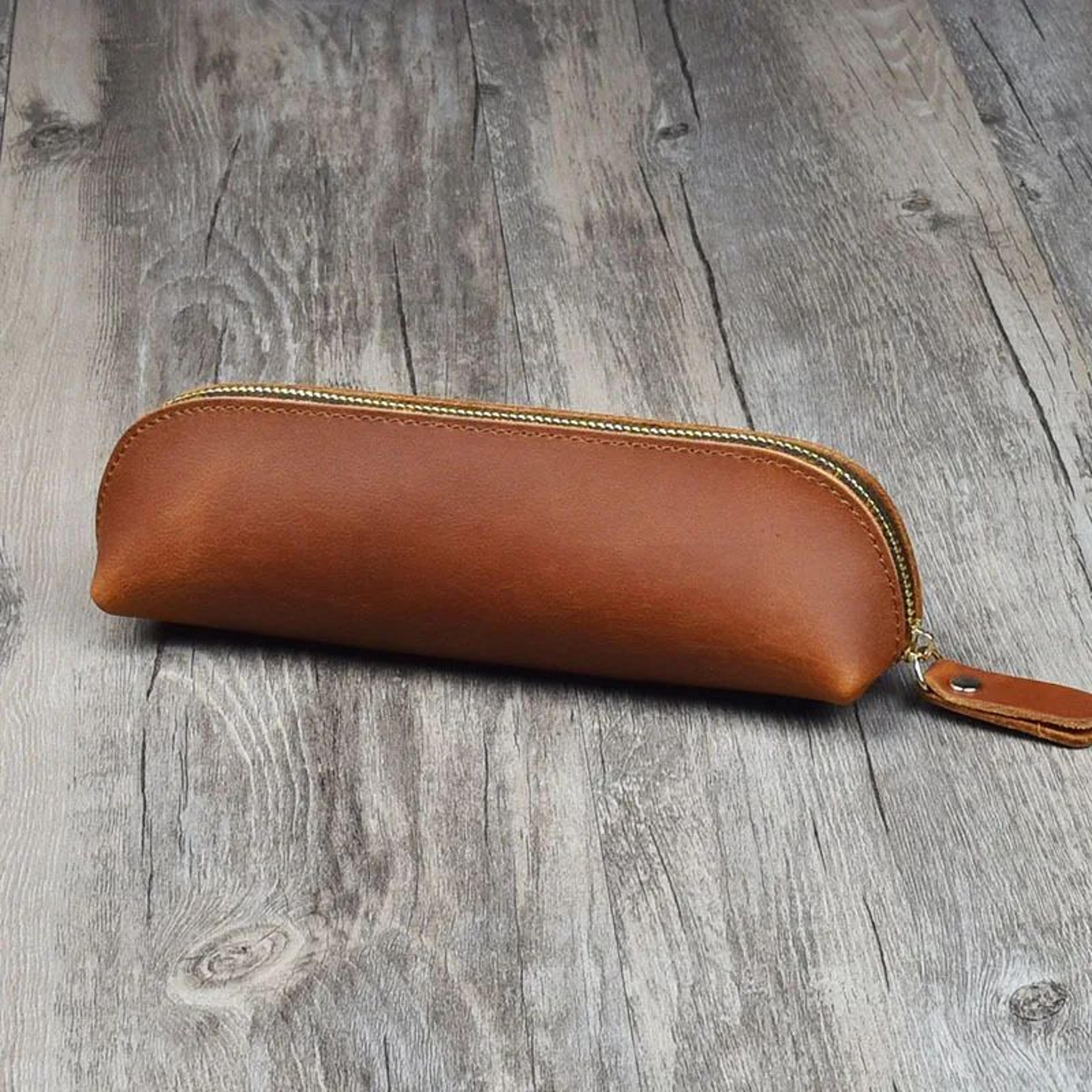 Vintage Leather Pencil And Pen Storage Pouch 7