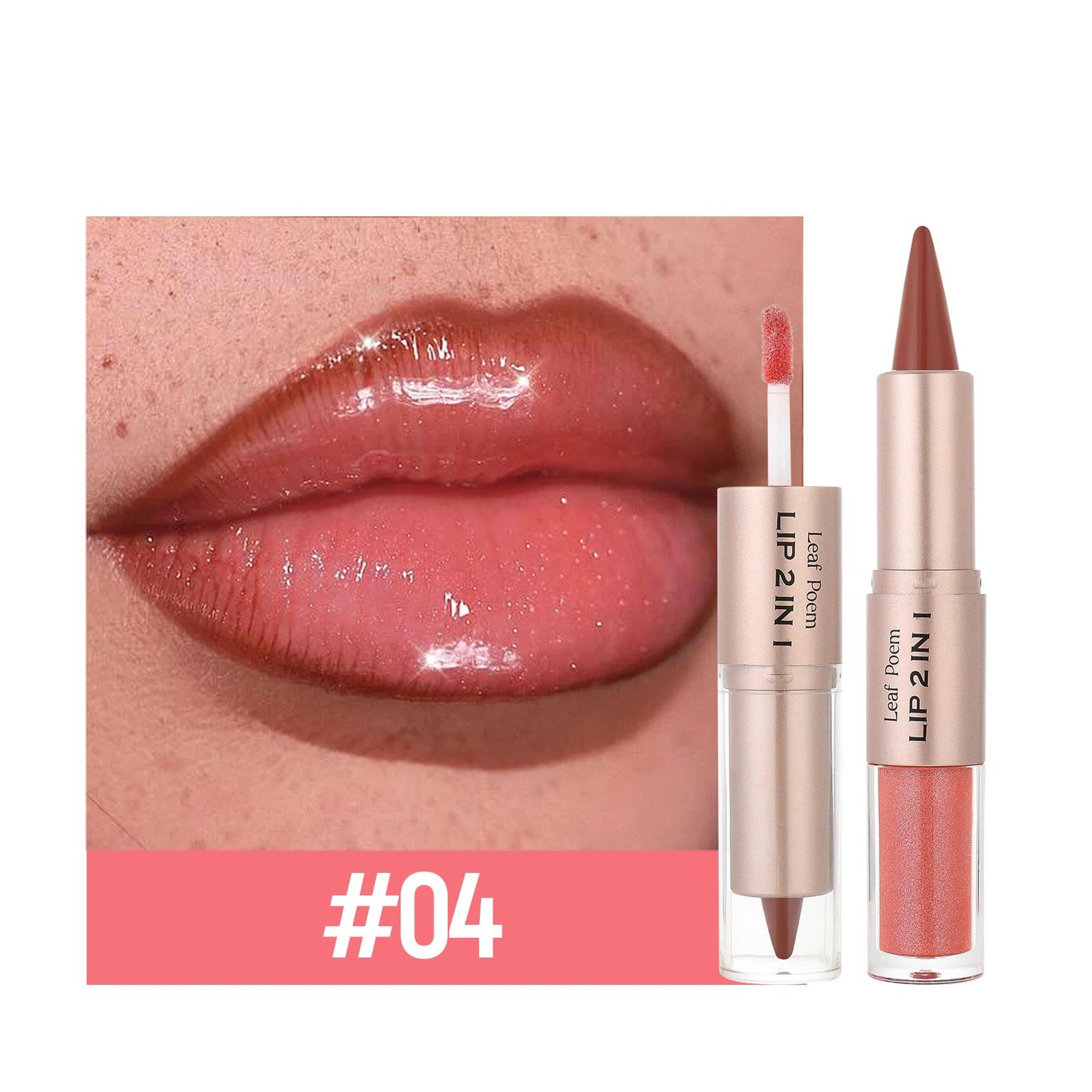 Black Brown DoubleHead Lip Liner And Gloss Set 17