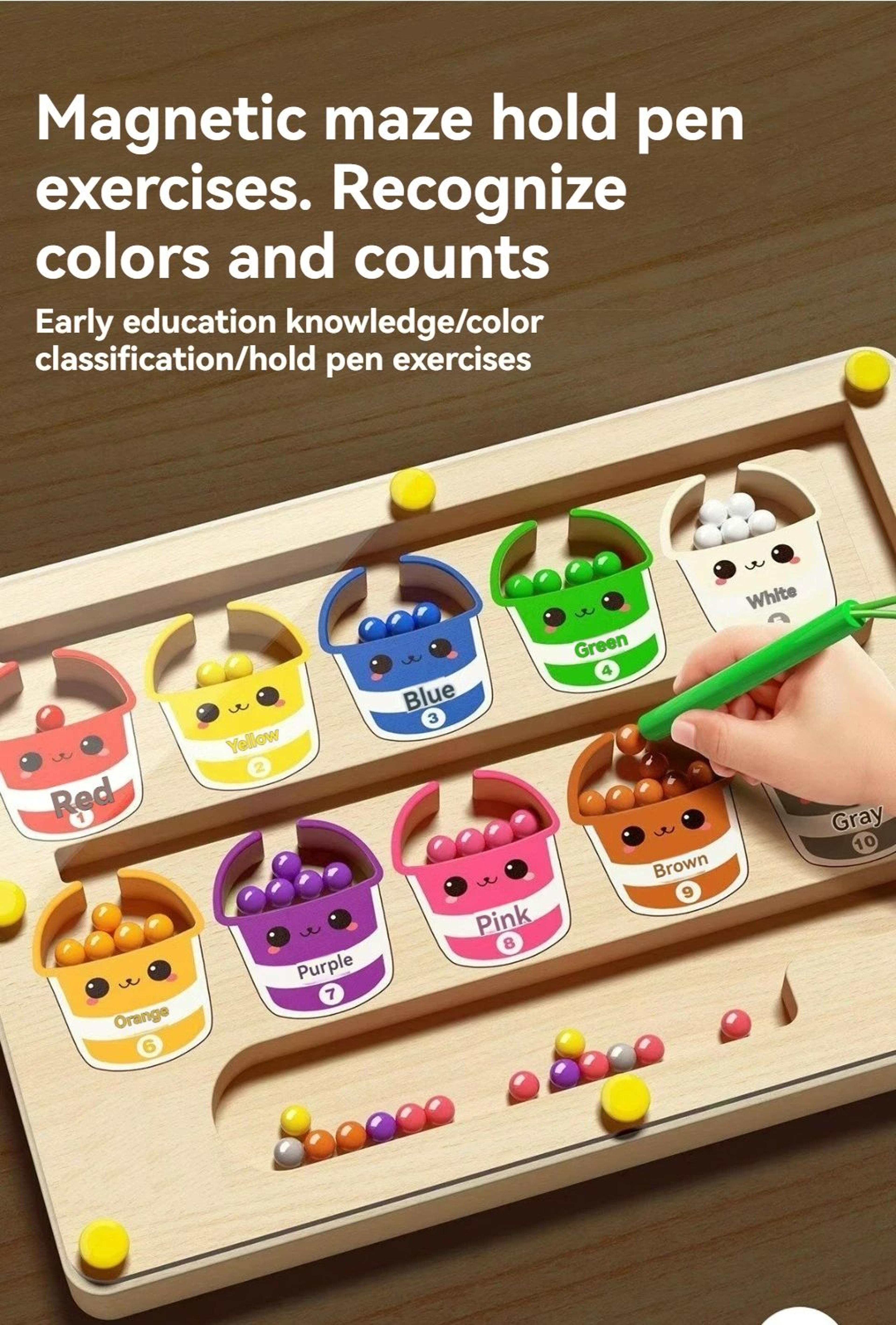 Magnetic Maze Walking Ball Early Education Puzzle 9