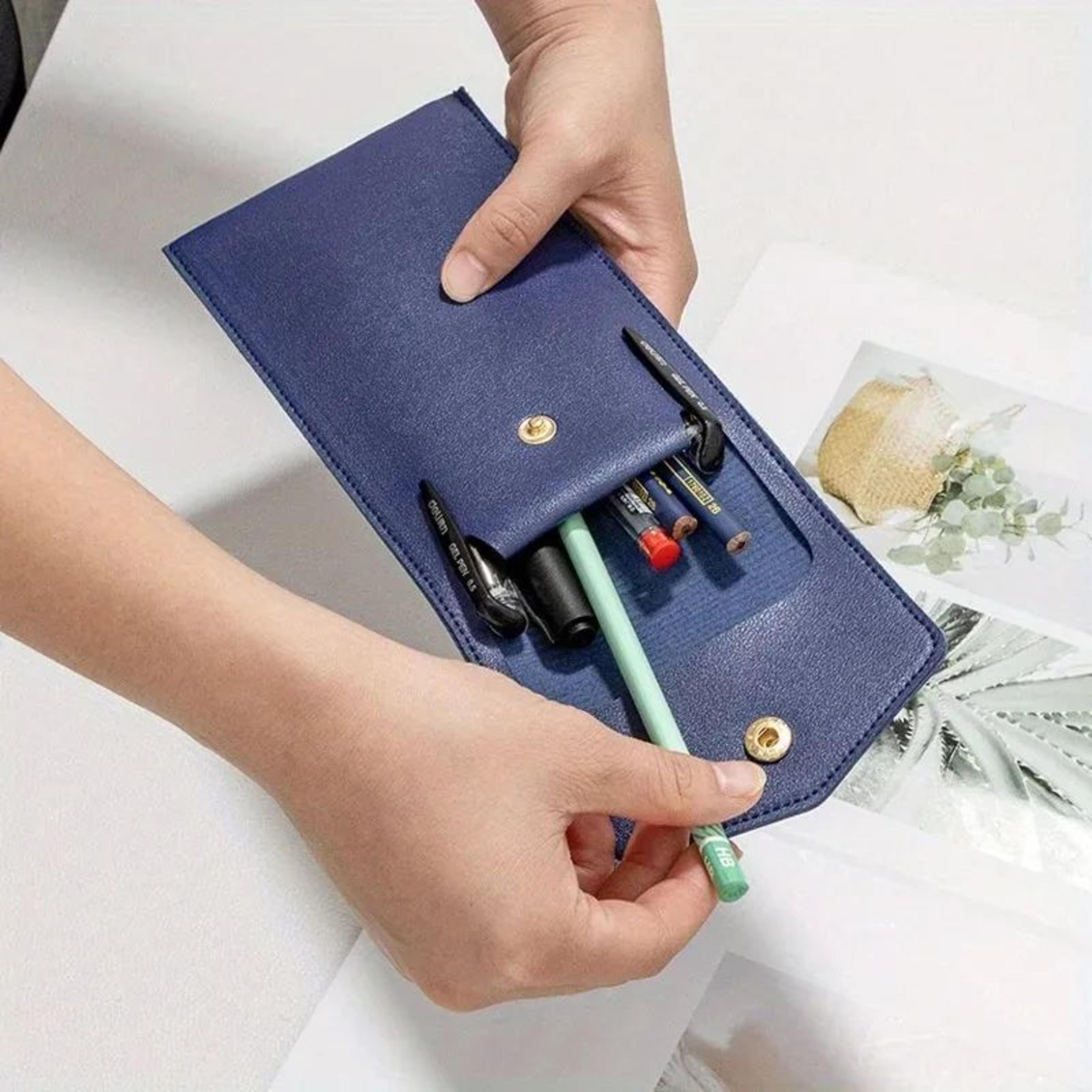PU Leather LargeCapacity Pencil And Stationery Case 3