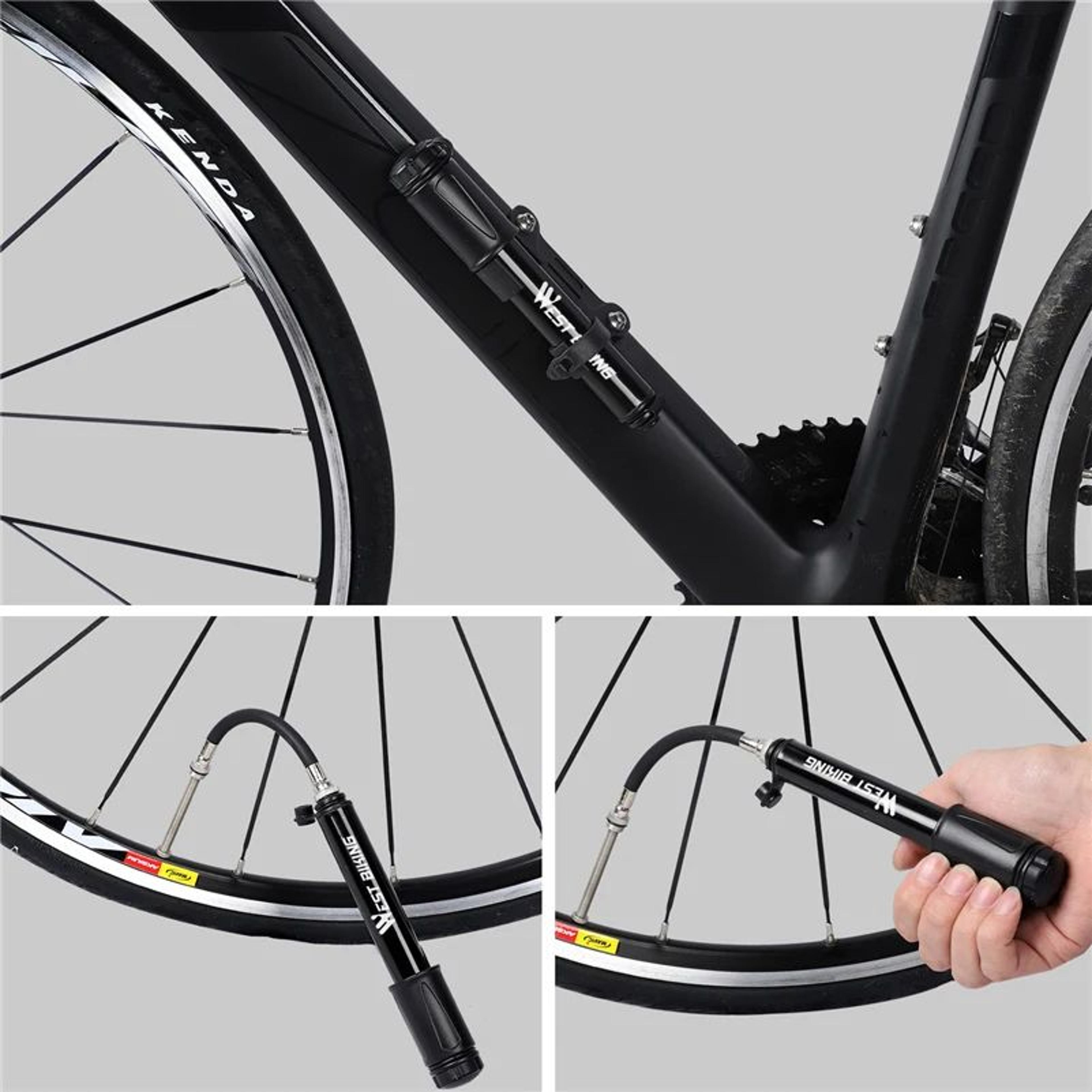 WEST BIKING Mini Bike Pump 100PSI Aluminum Alloy 5
