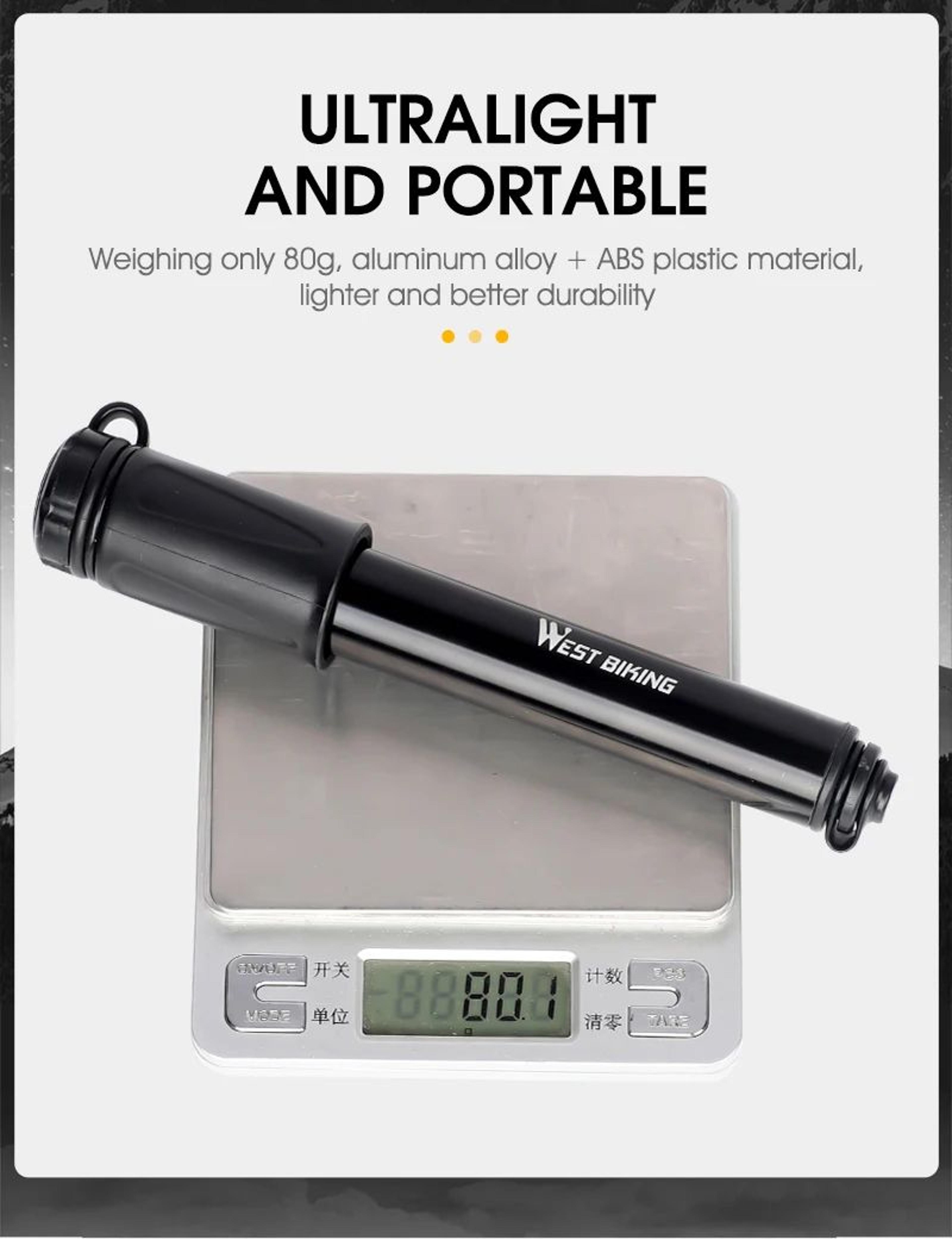WEST BIKING Mini Bike Pump 100PSI Aluminum Alloy 14