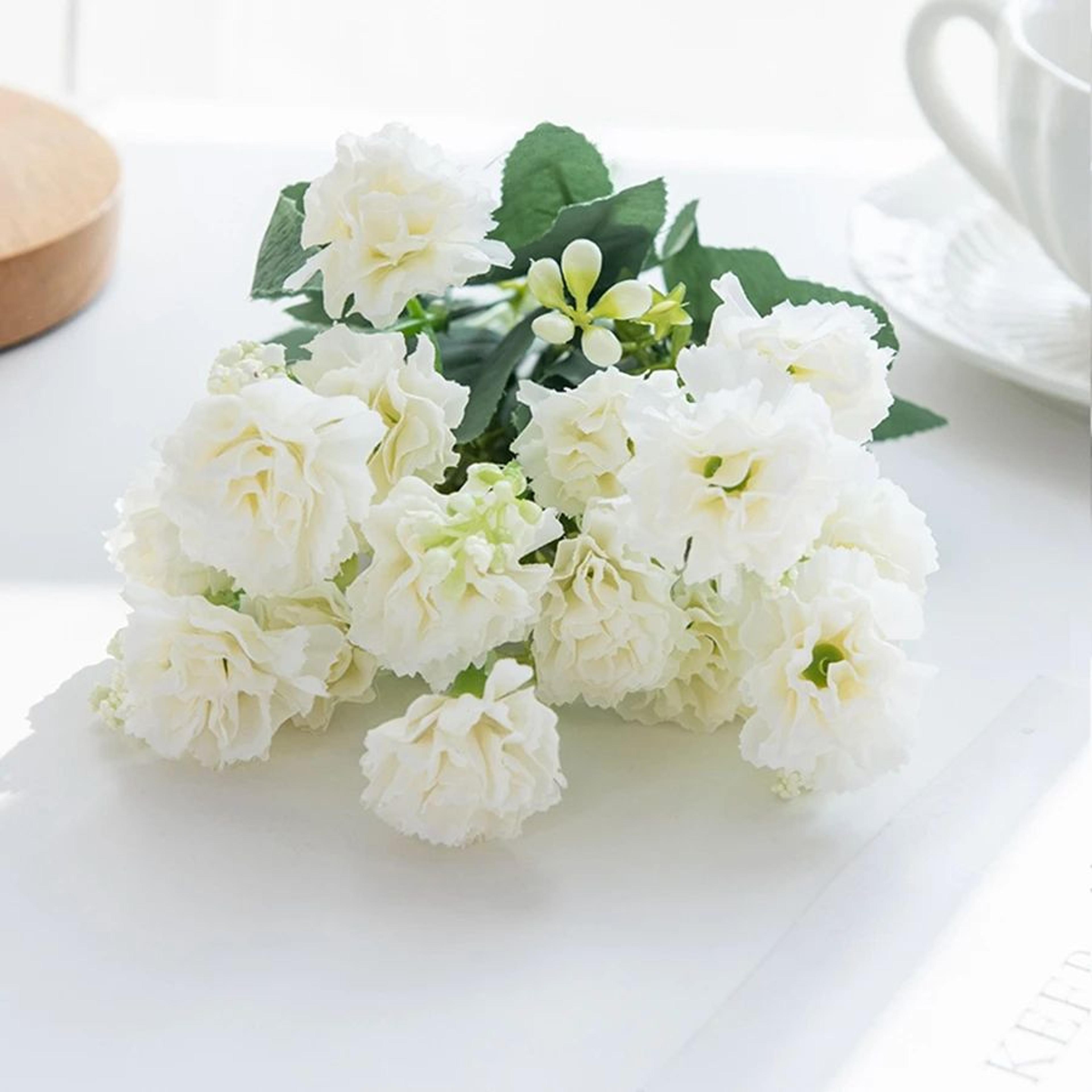 5 Forks 15 Heads Small Artificial Carnation Flowers For Decor 11