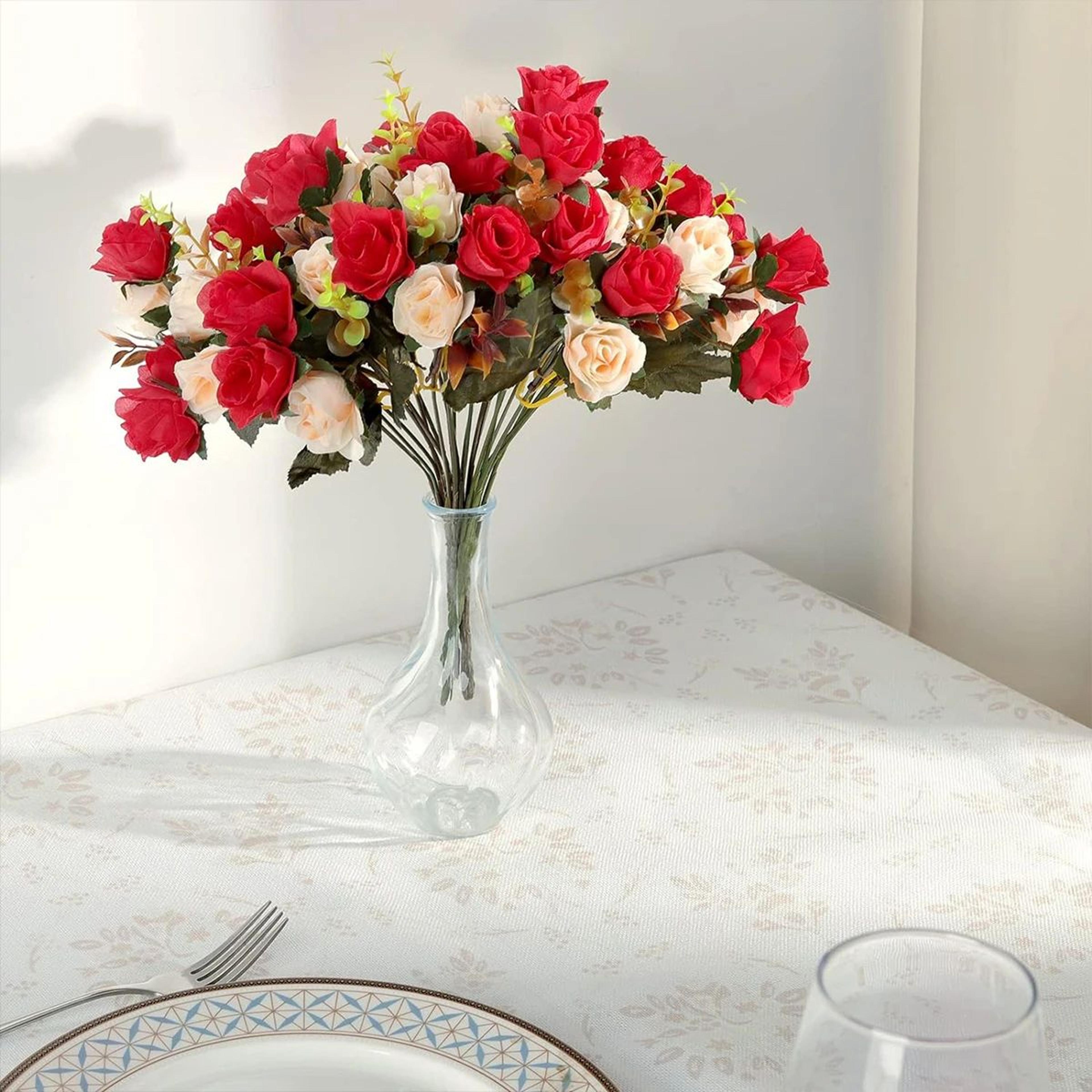 Silk Rose Artificial Flowers For Wedding Home Garden Decor 4