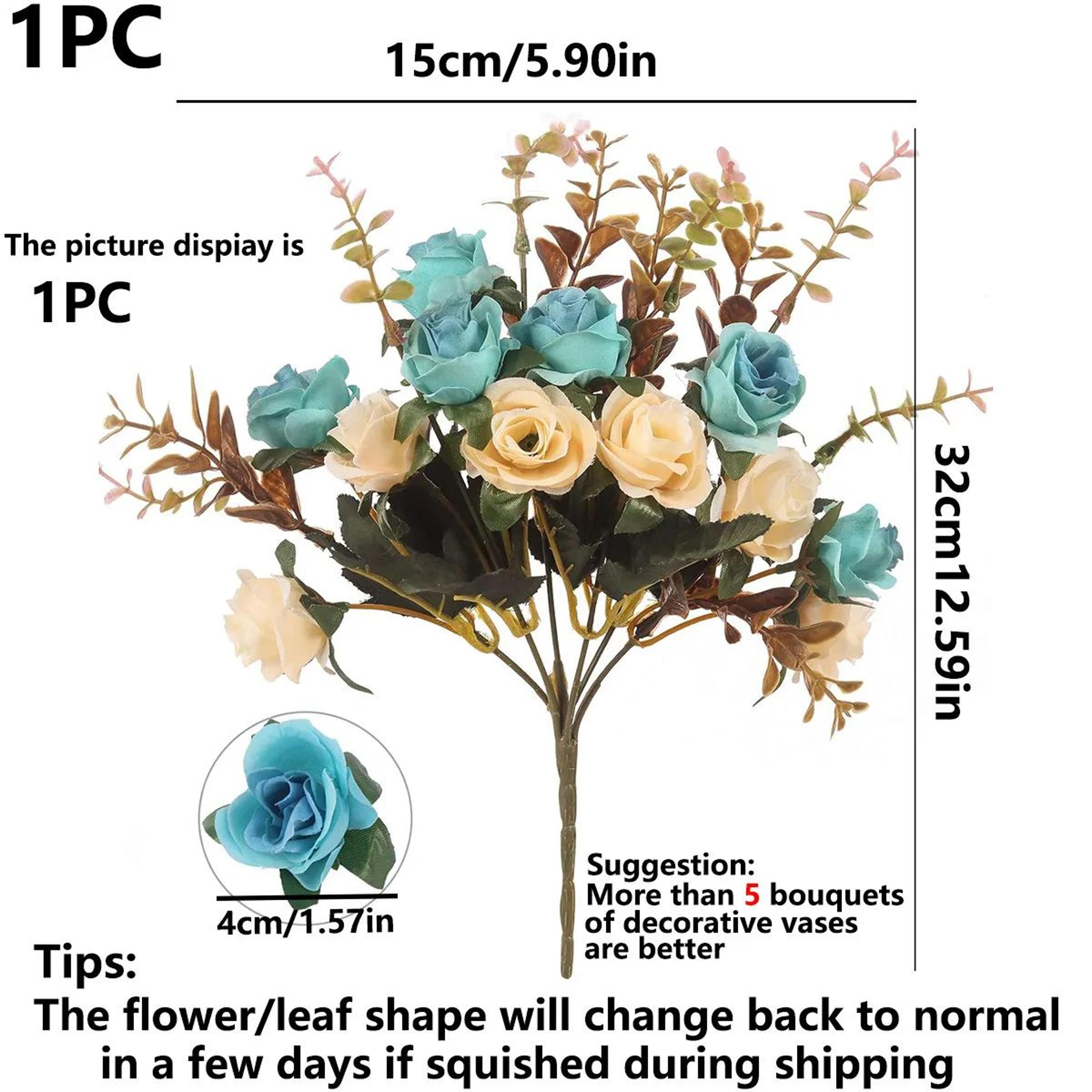 Silk Rose Artificial Flowers For Wedding Home Garden Decor 5