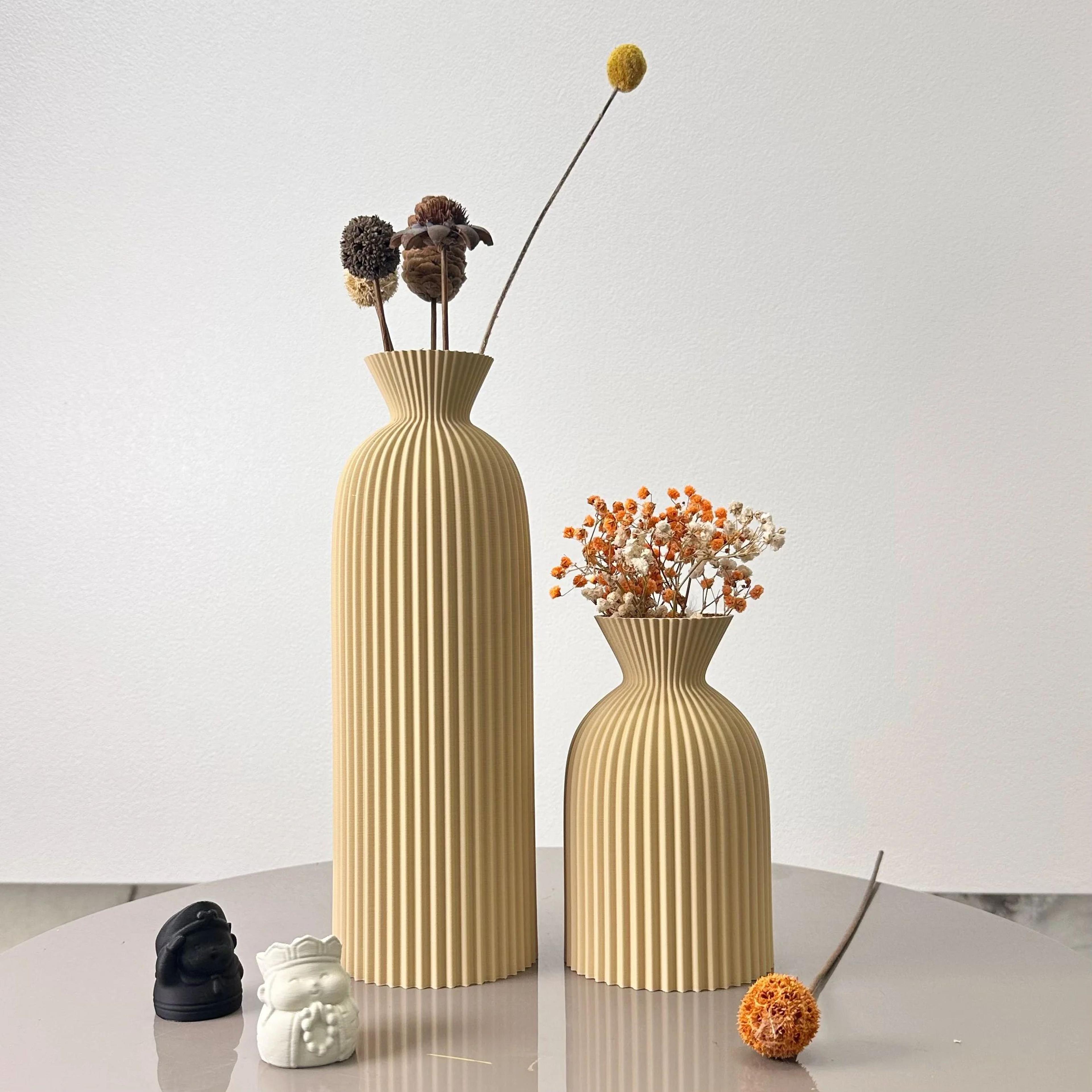 2Piece Wavy Pattern Art Decorative Vases For Home 11