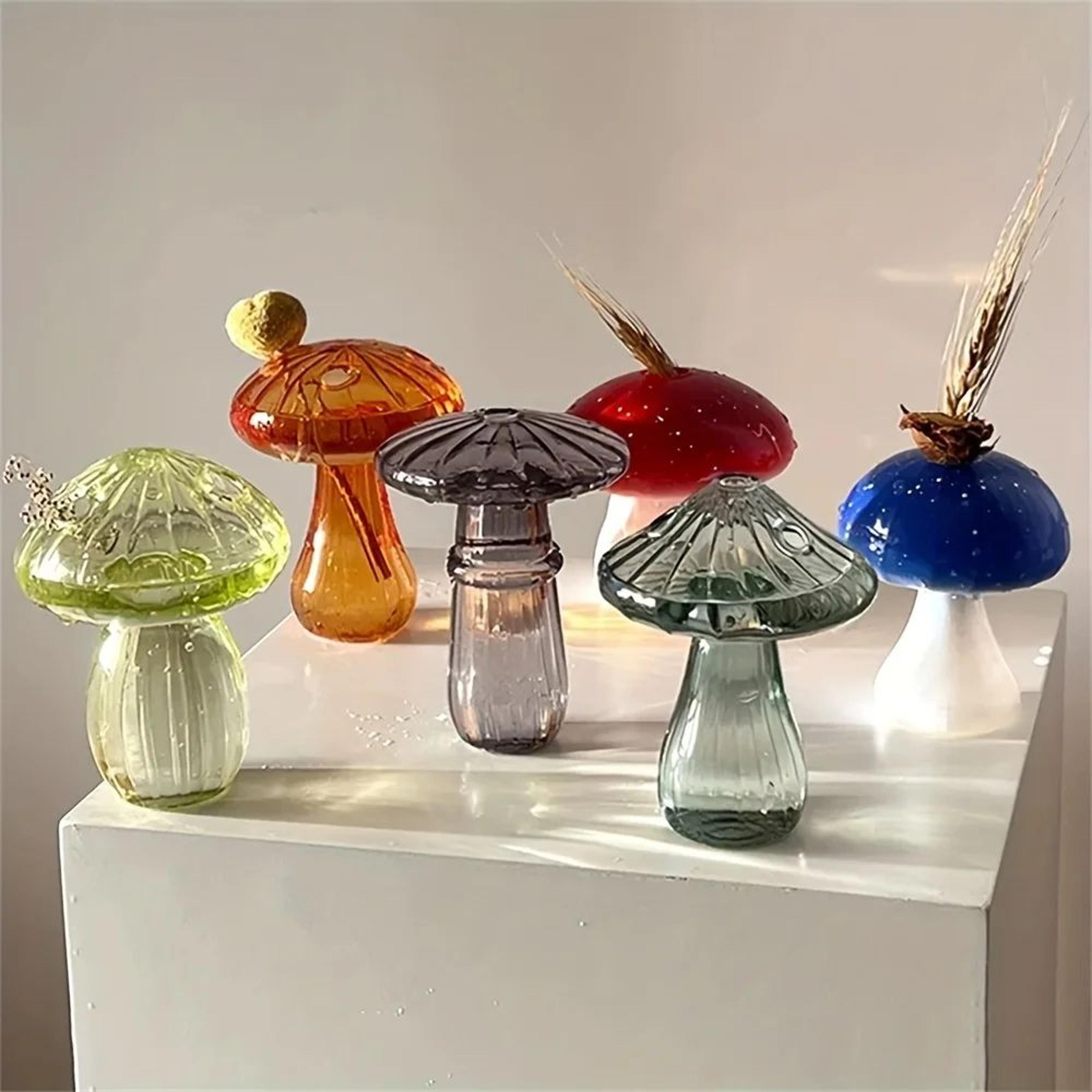 Colorful Mushroom Glass Vase Nordic Style Home Decor 4