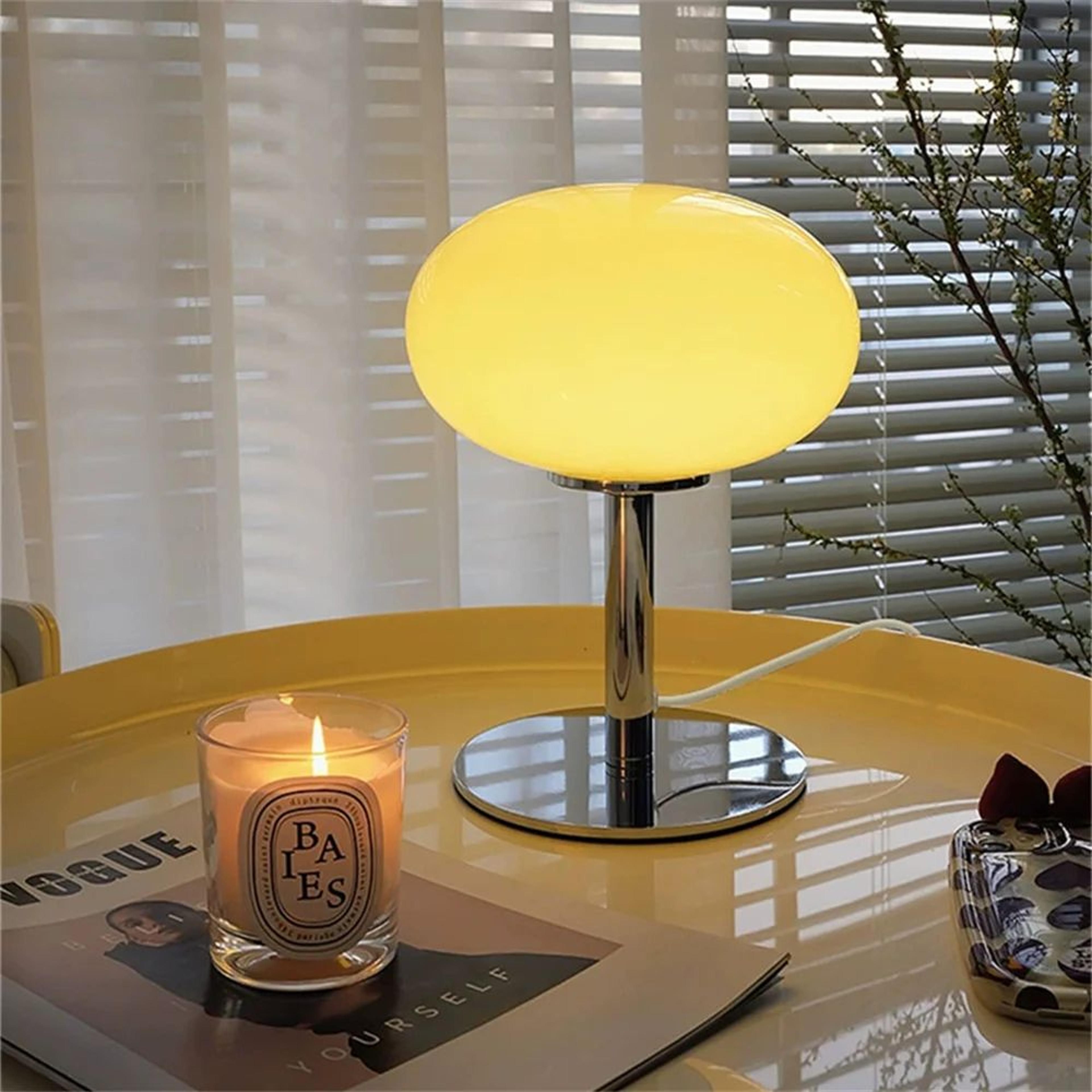 medieval cream glass lollipop table lamp