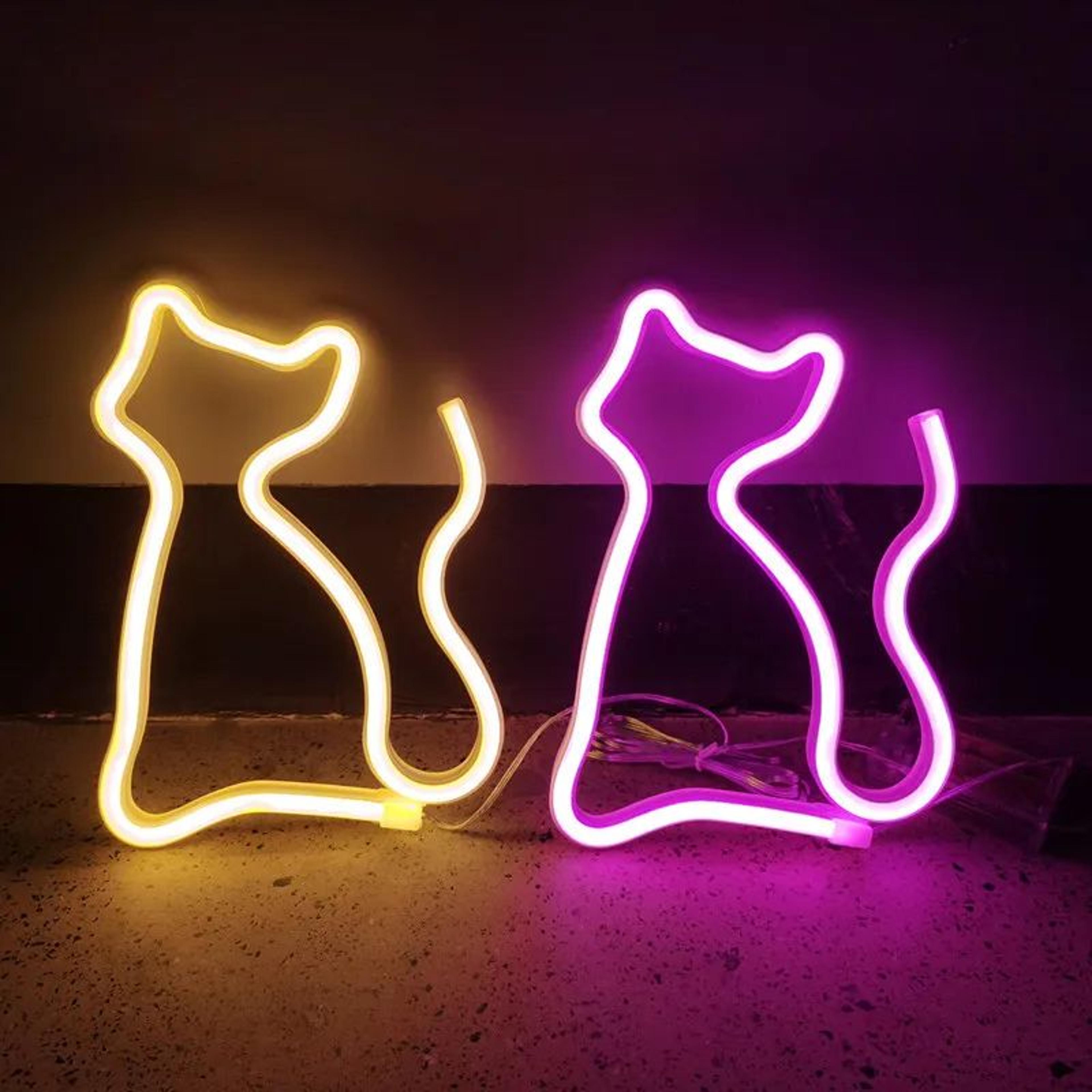 LED Cat Neon Light Sign USB  Battery LED Lamp 3