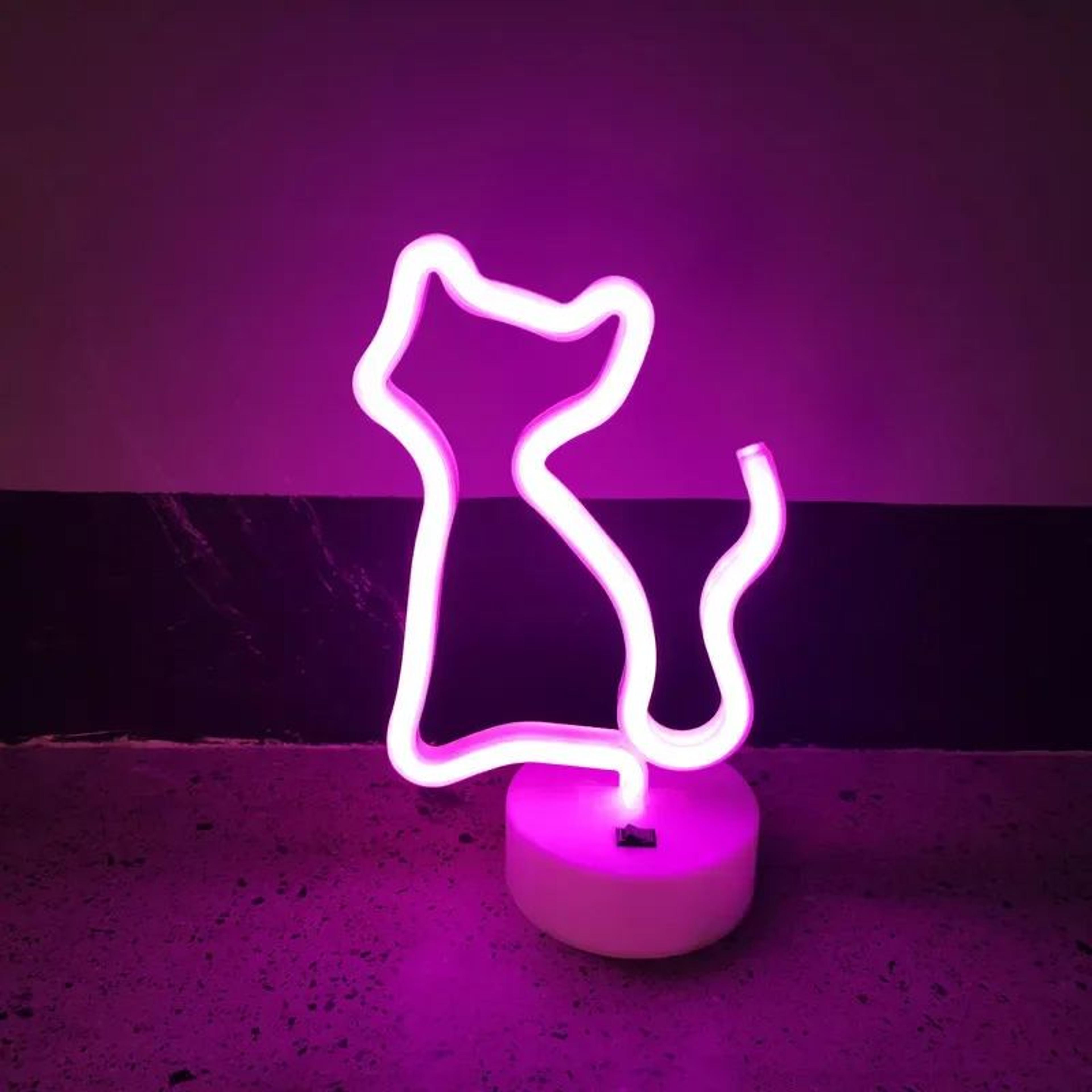 LED Cat Neon Light Sign USB  Battery LED Lamp 8