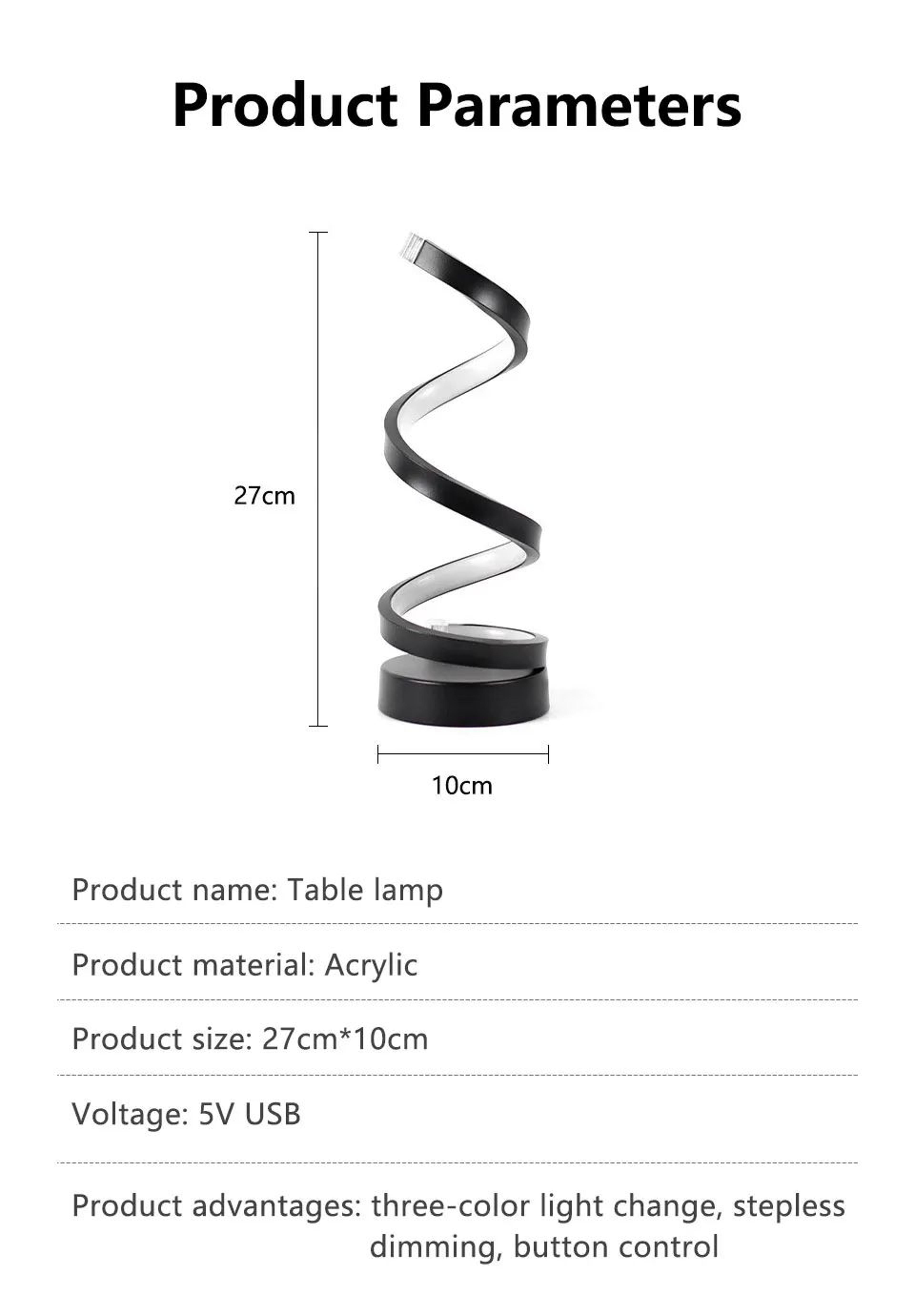 Modern Spiral Dimmable LED Table Lamp 12