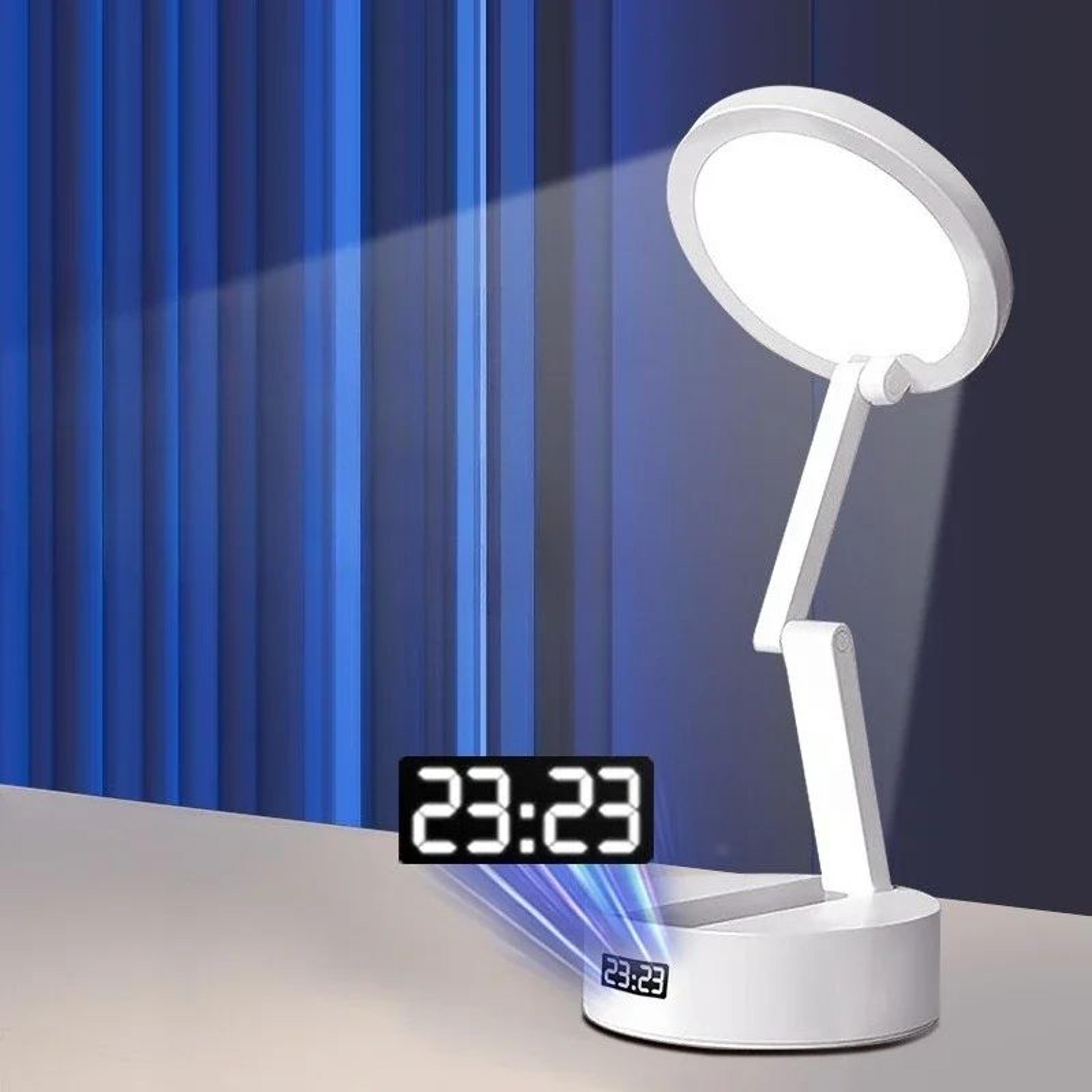 Rechargeable Foldable LED Desk Lamp With Clock 1